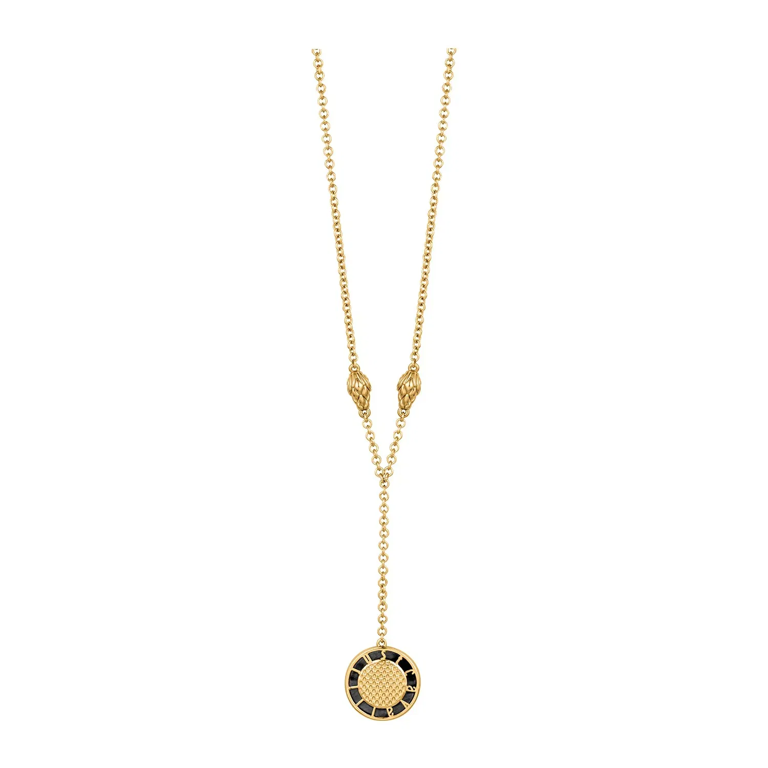 JUST CAVALLI Necklace, Gold Color, Stones Color: Black MOP