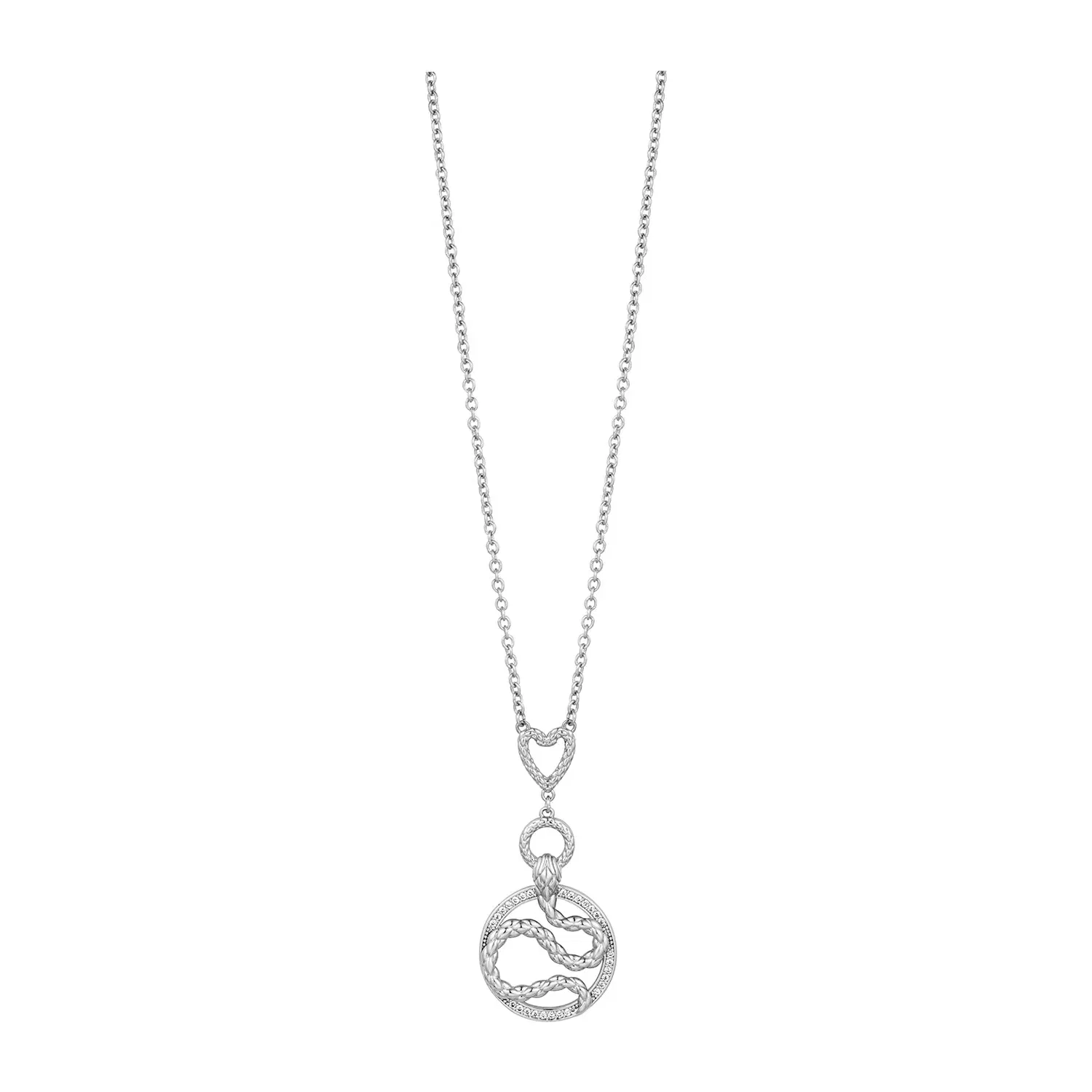 JUST CAVALLI Necklace, Silver Color, Stones Color: White