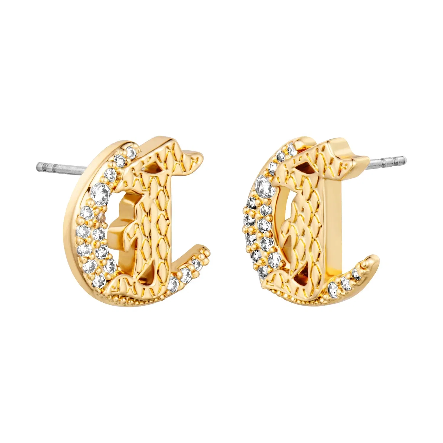JUST CAVALLI Earrings, Gold Color, Stones Color: White