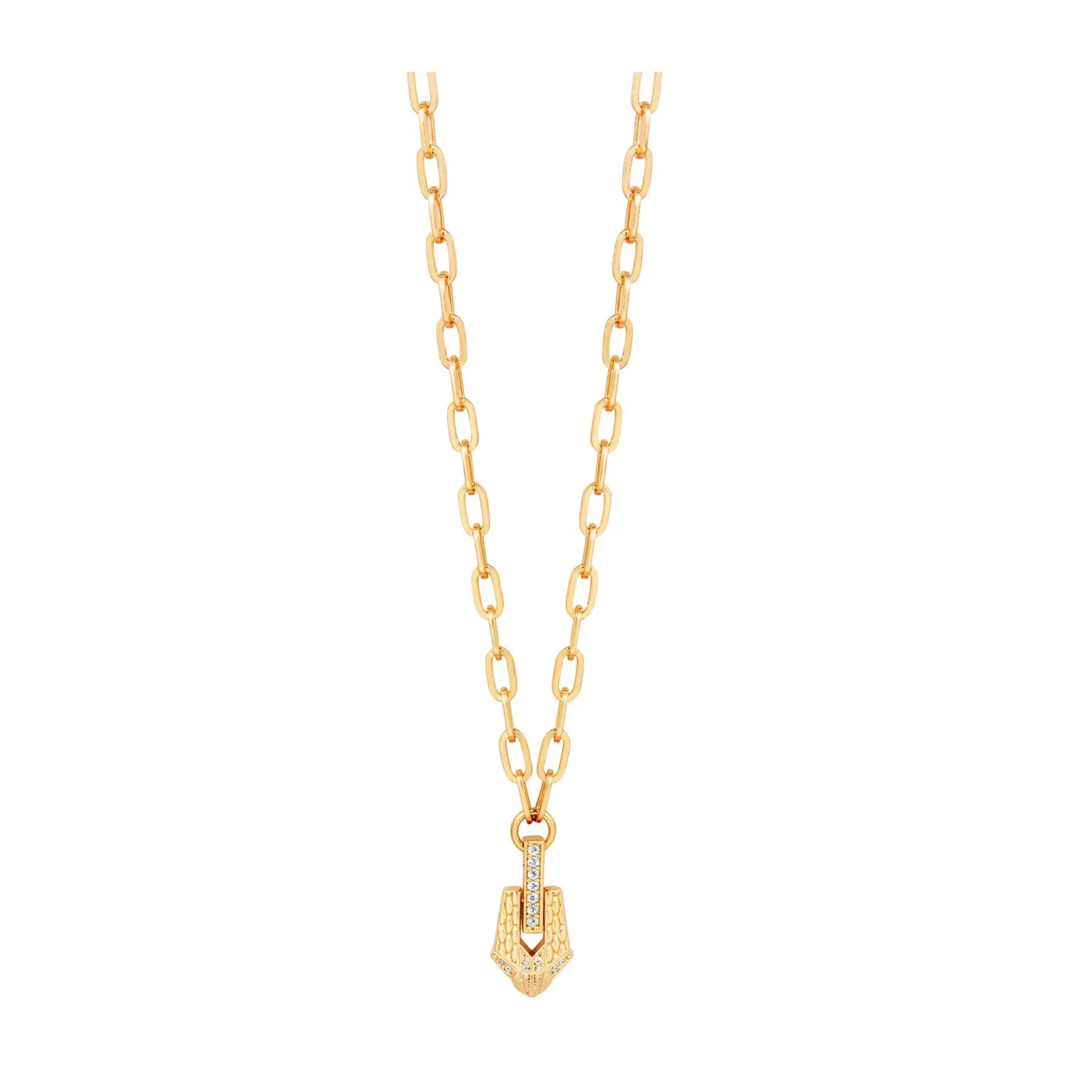 JUST CAVALLI Necklace, Navo, Gold Color, Stones Color: White