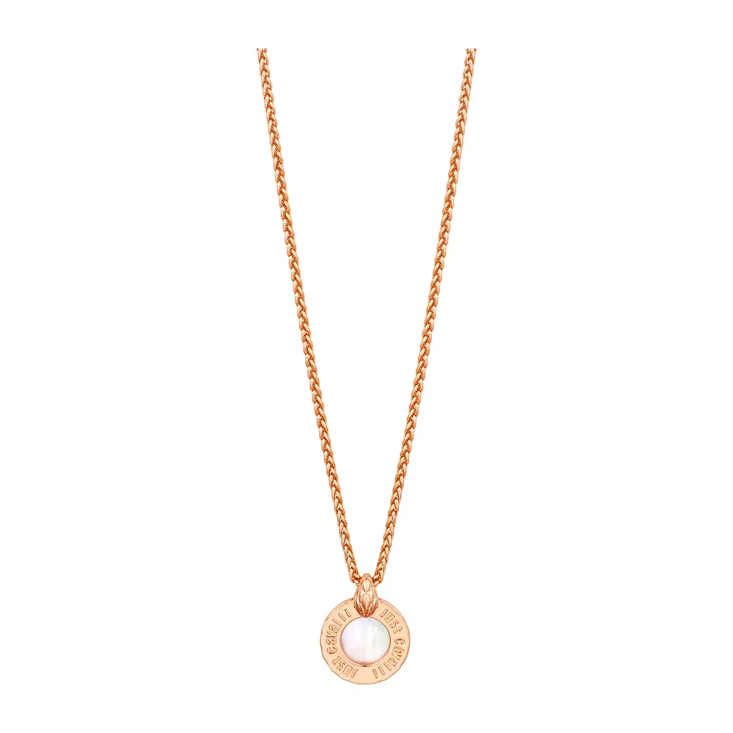 JUST CAVALLI Necklace, Rose Gold Color, Stones Color: White MOP