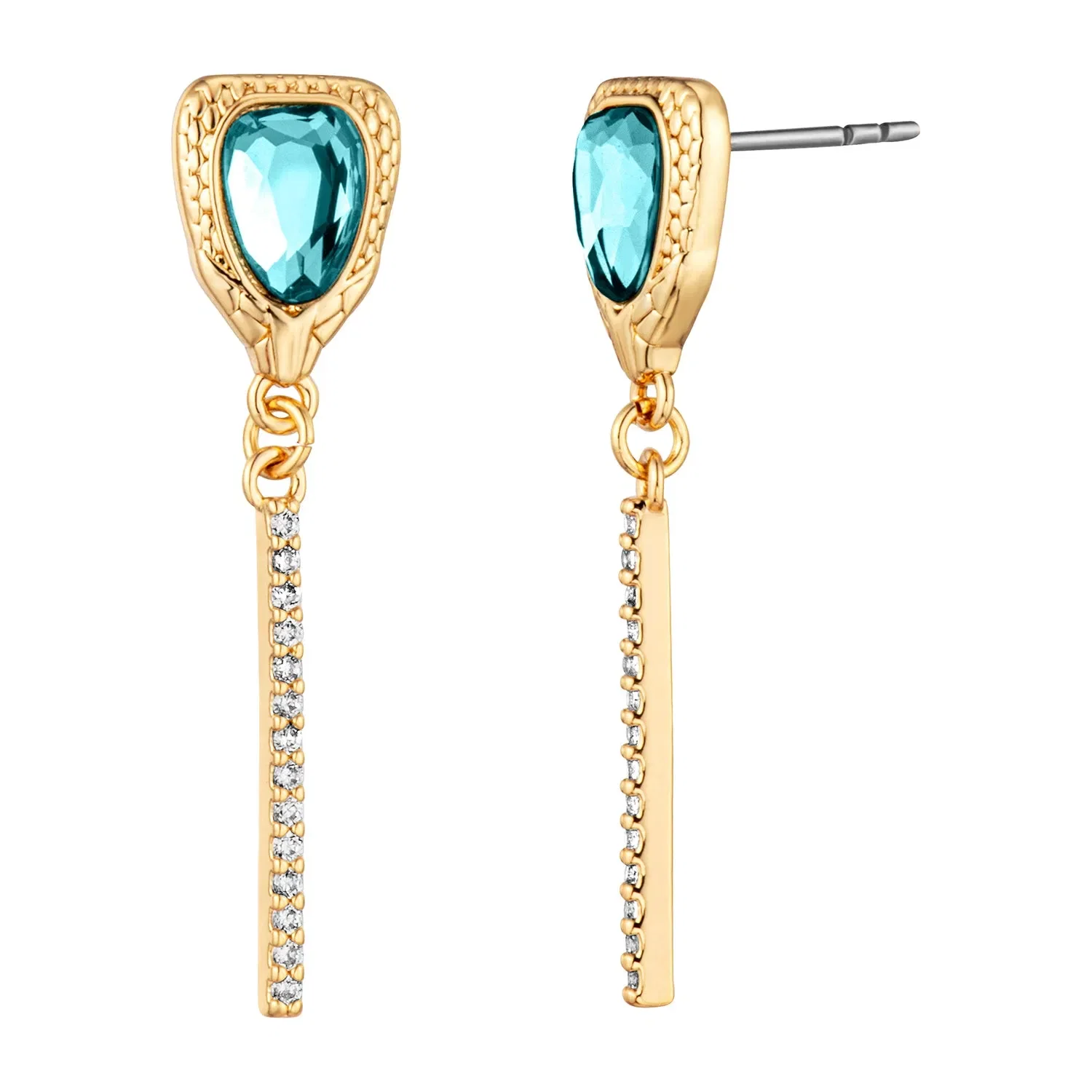JUST CAVALLI Earrings, Gold Color, Stones Color: Blue Glass