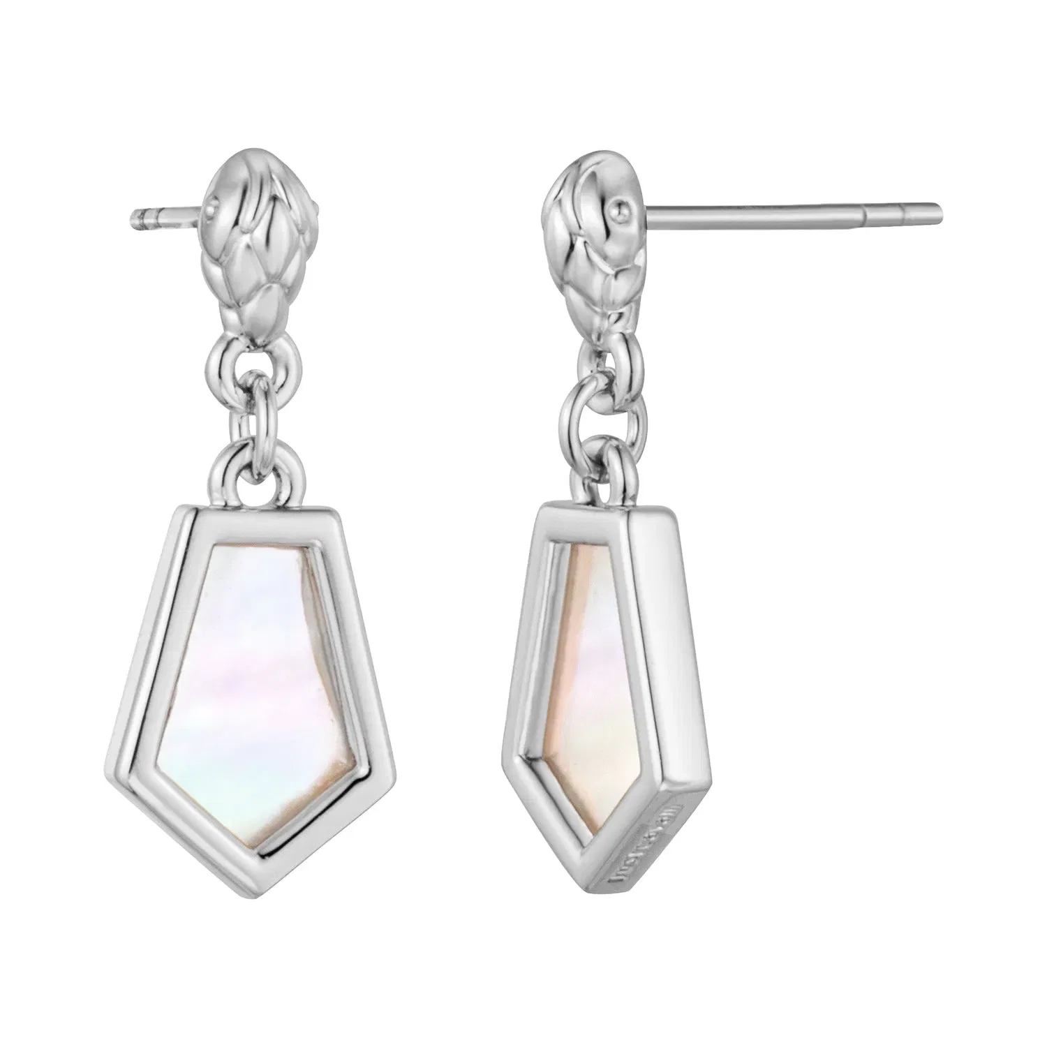 JUST CAVALLI Earrings, Silver Color, Stones Color: White MOP