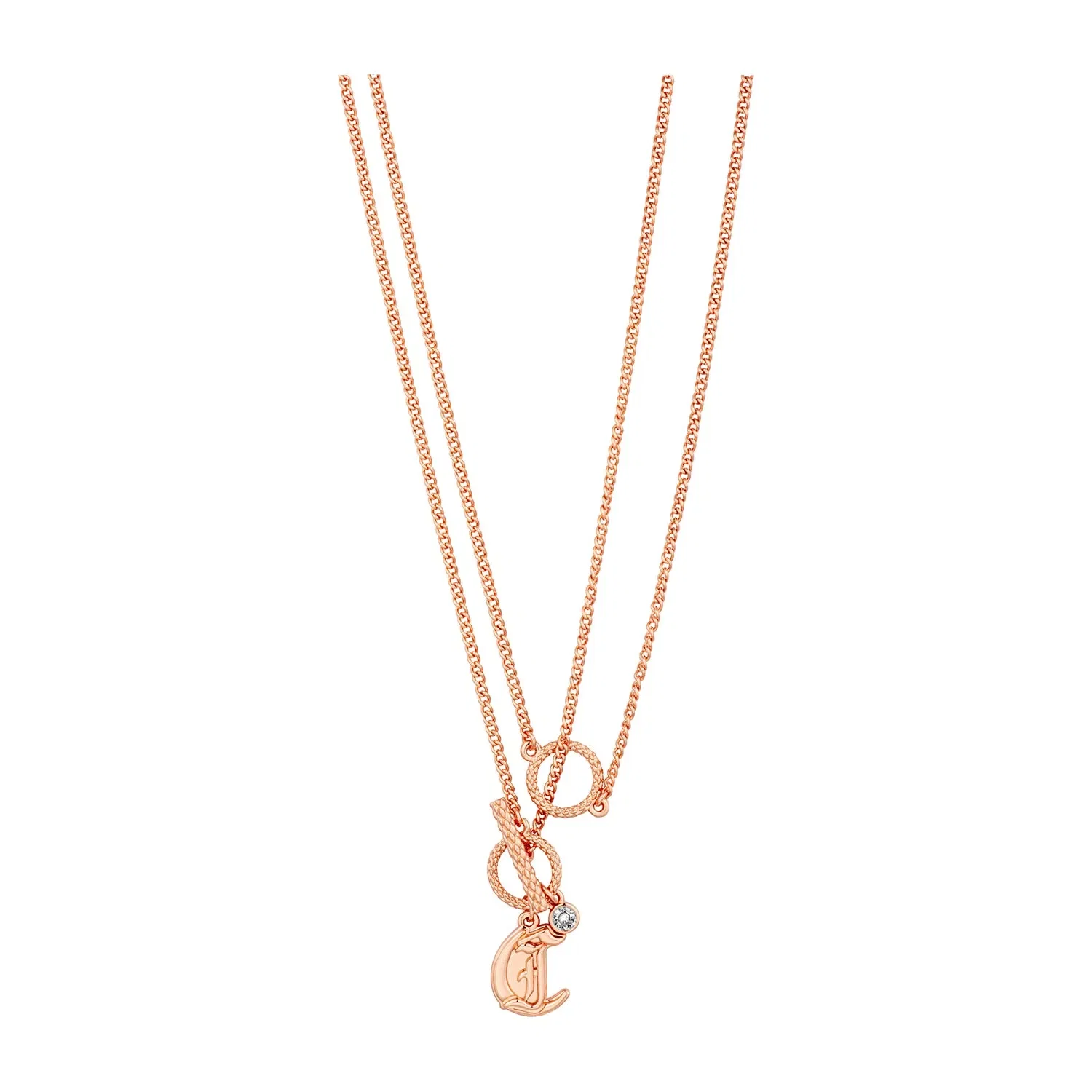 JUST CAVALLI Necklace, Rose Gold Color, Stones Color: White