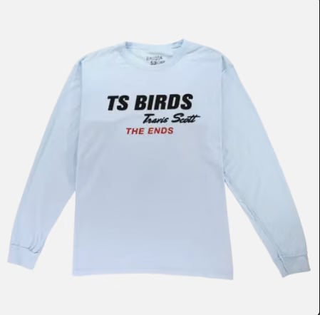 Travis Scott TS Birds The Ends Long Sleeve Tee Blue (TSCJ-LS019) Mens Size S-XXL