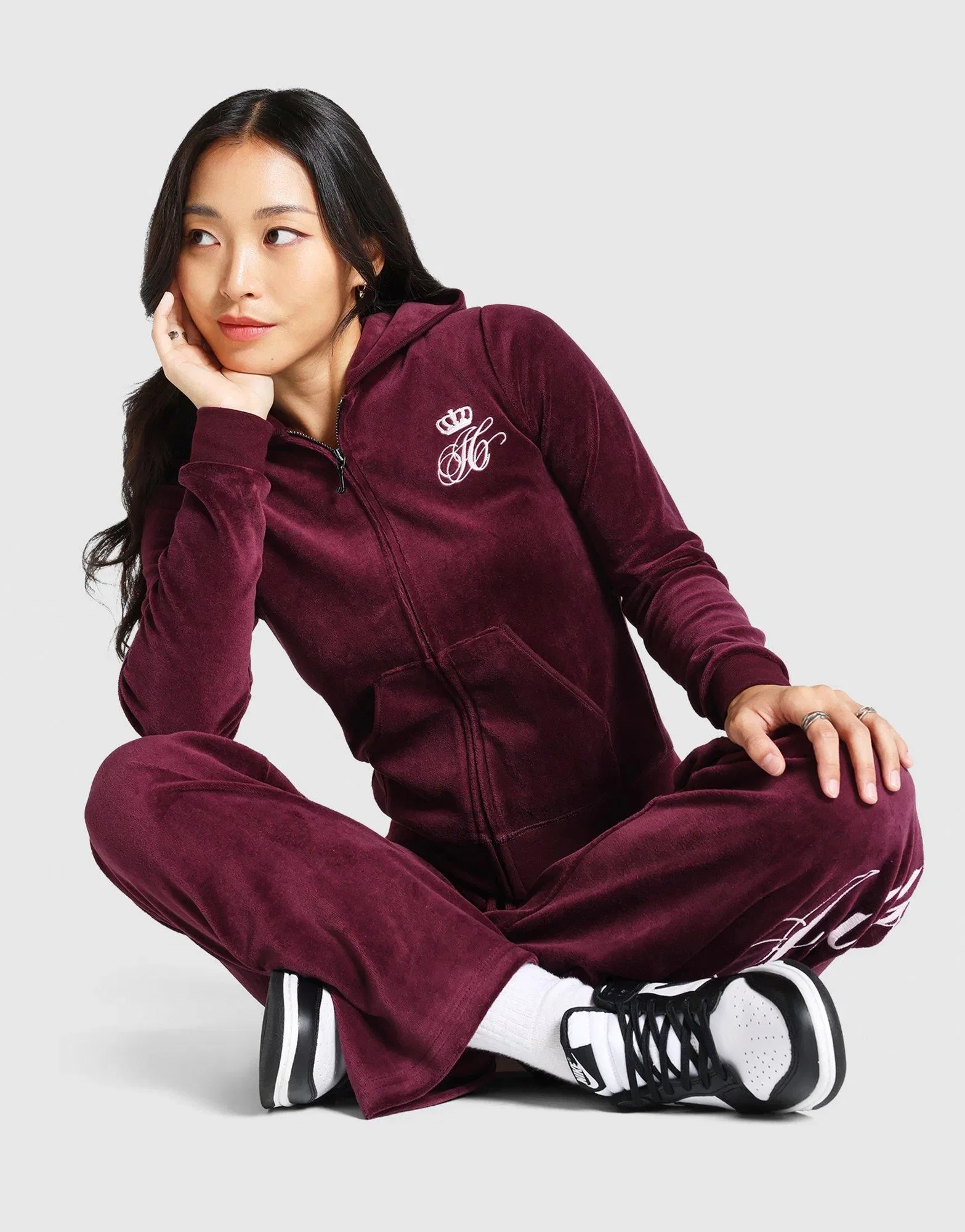 Juicy Couture Script Rebelle Ribbed Hoodie