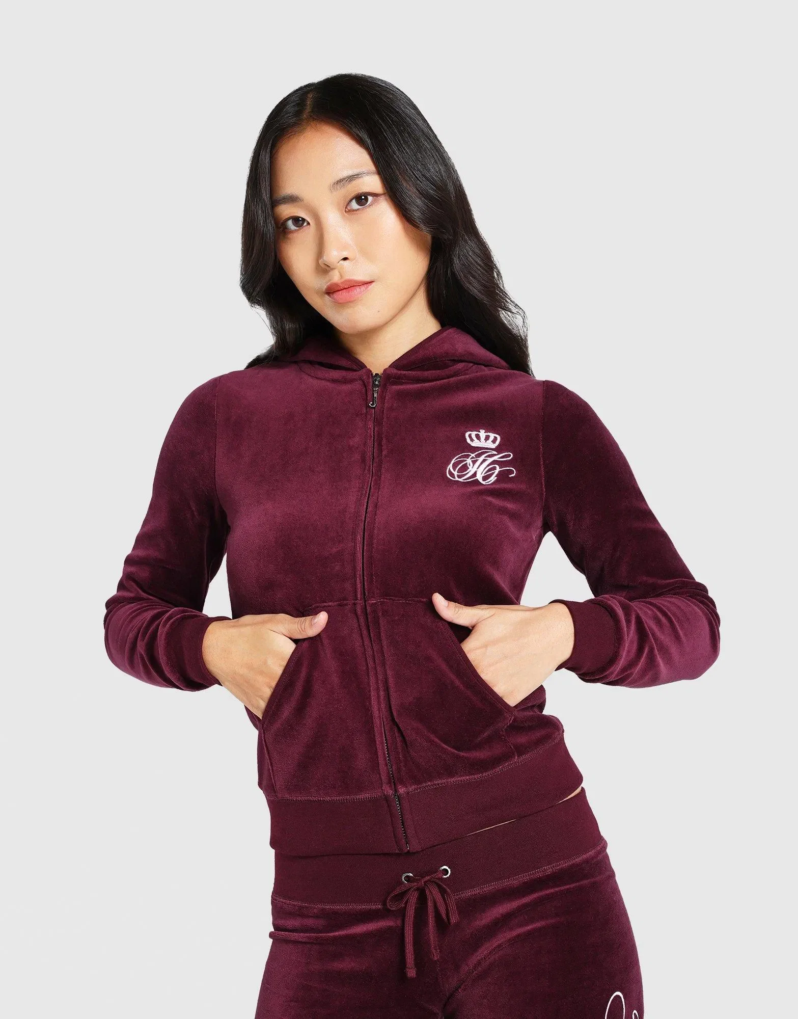 Juicy Couture Script Rebelle Ribbed Hoodie