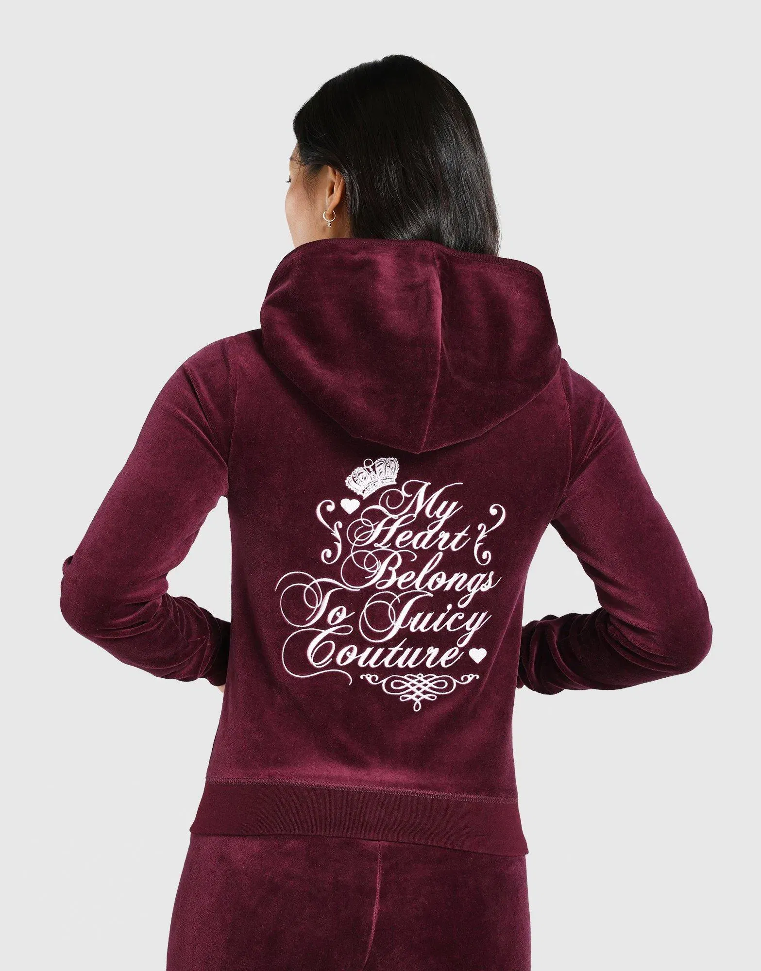 Juicy Couture Script Rebelle Ribbed Hoodie