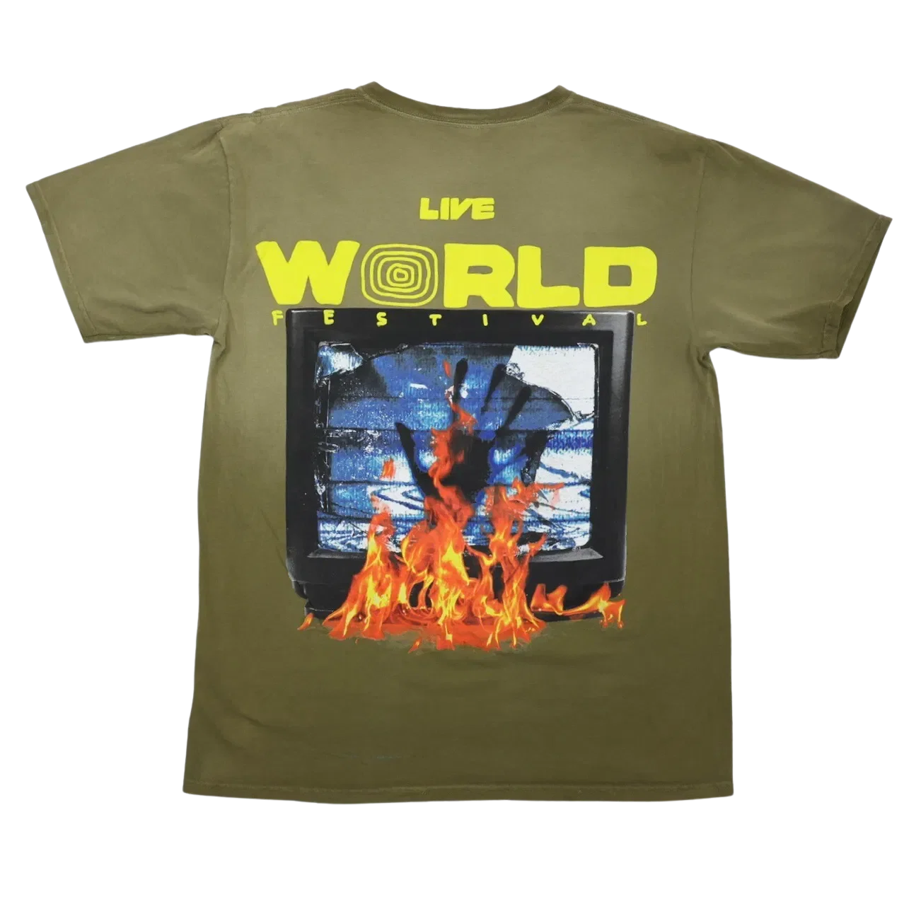 Travis Scott Flaming TV Tee Brown