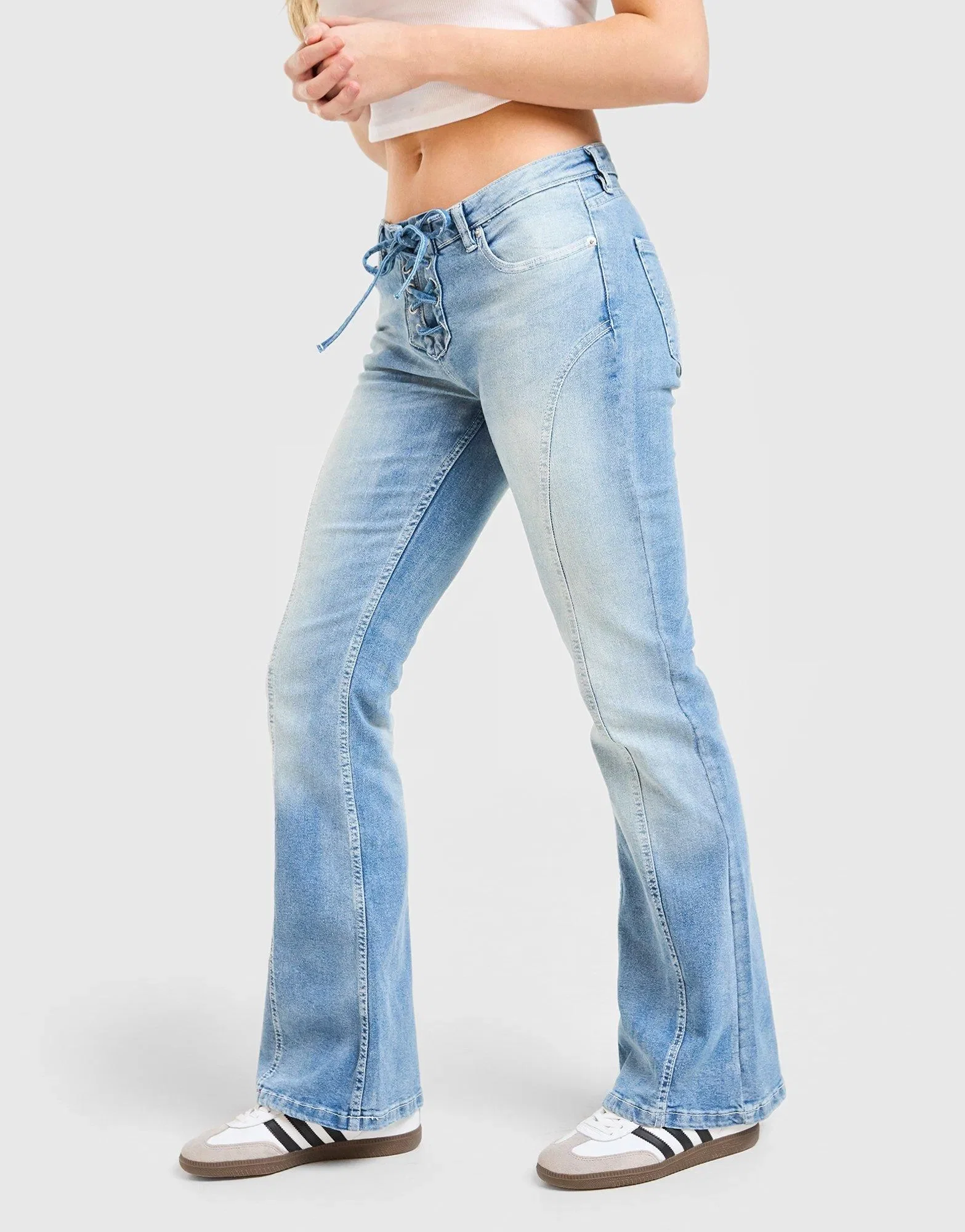 Juicy Couture Cross Lace Up Denim Jeans