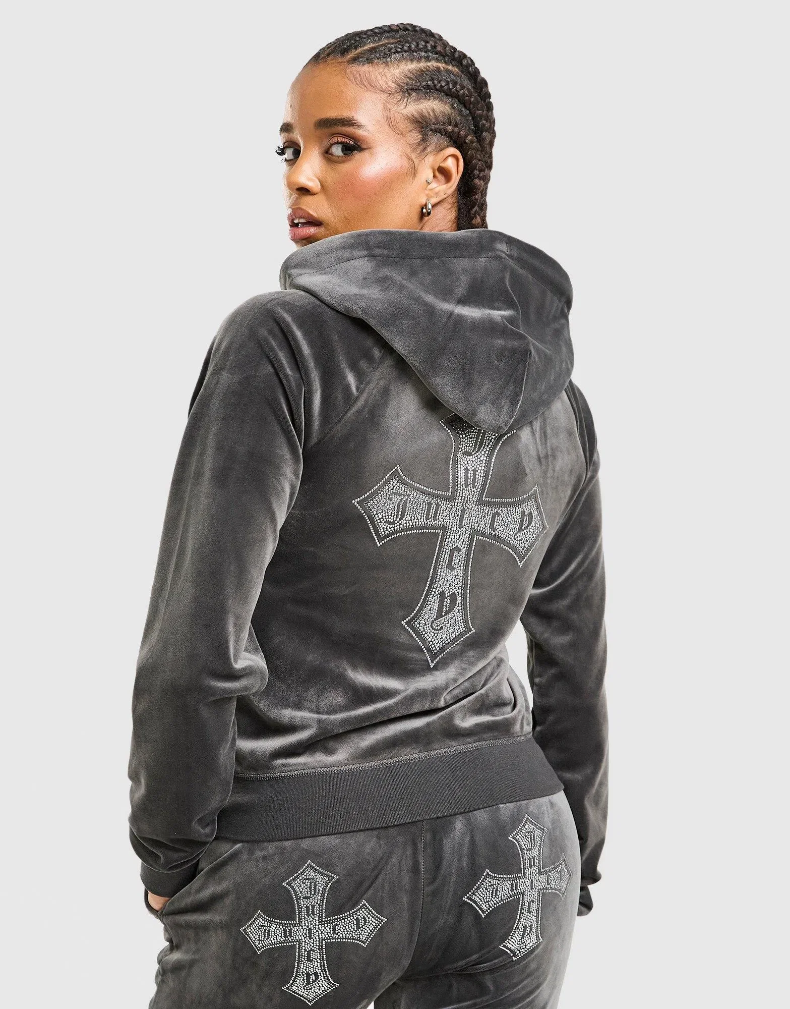 Juicy Couture Cross Wash Velour Hoodie