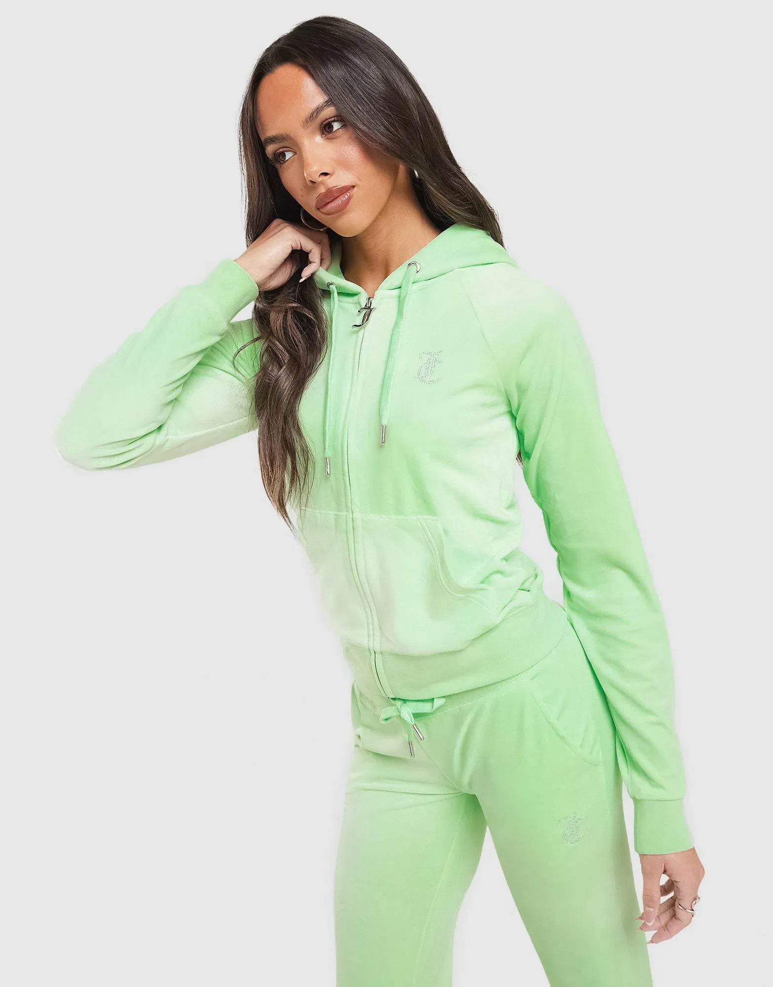 Juicy Couture Script Diamante Heart Hoodie