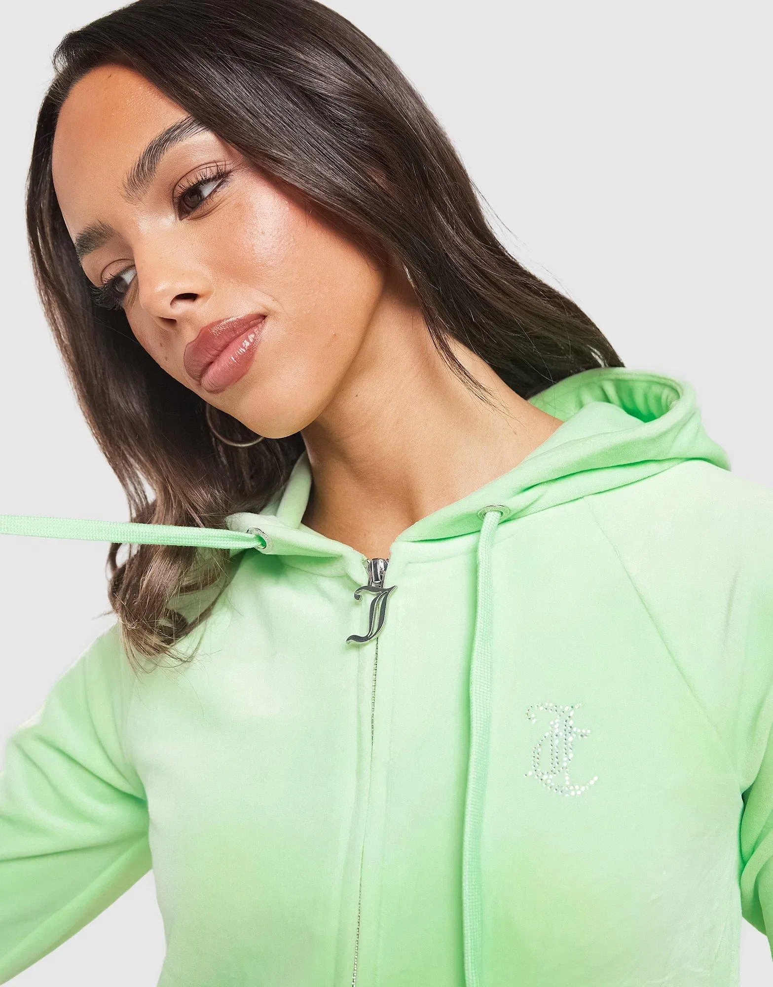 Juicy Couture Script Diamante Heart Hoodie