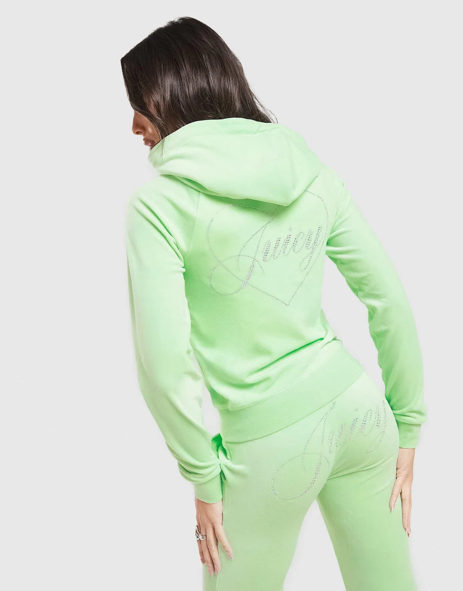 Juicy Couture Script Diamante Heart Hoodie