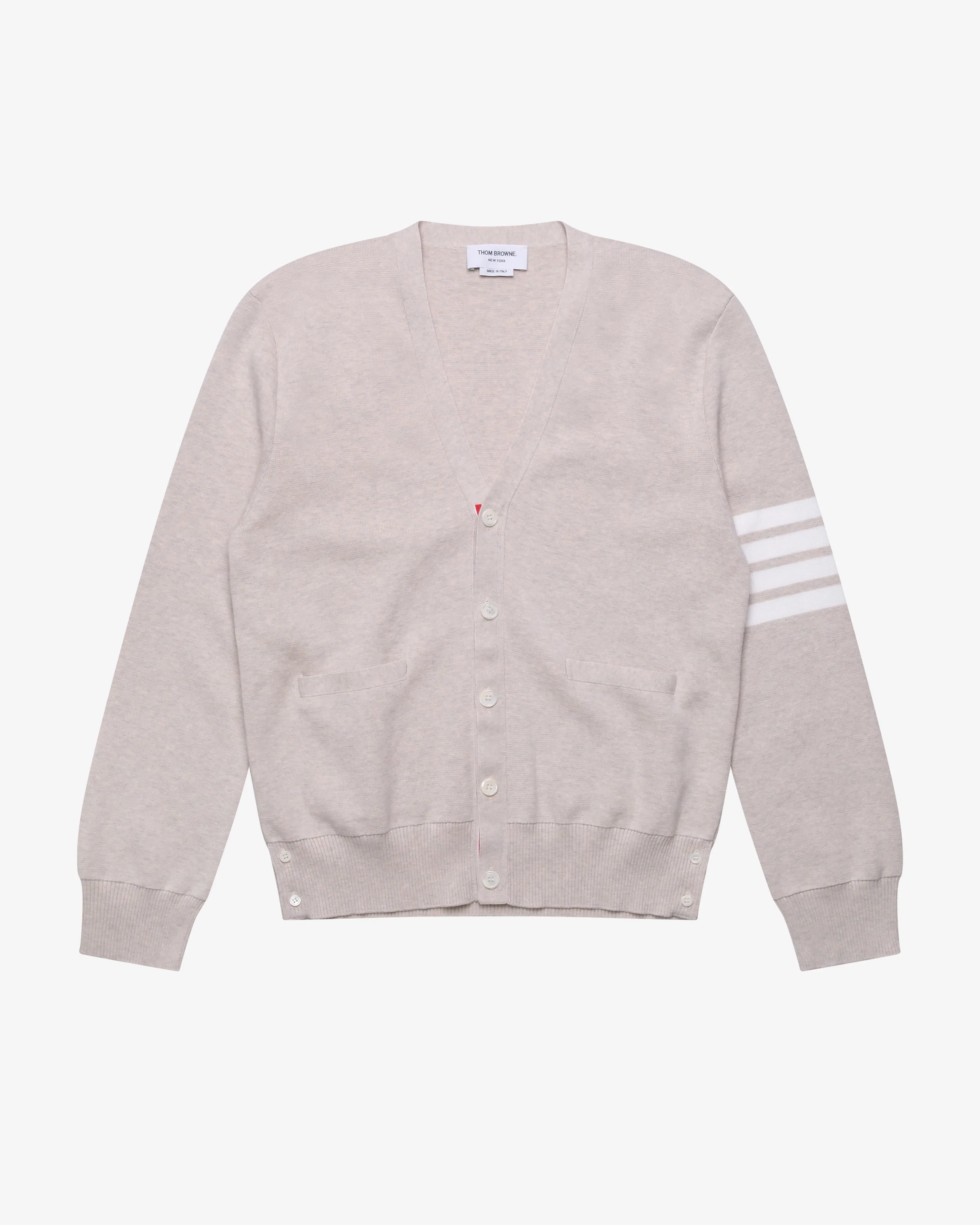 Thom Browne - Men's Milano Stitch V Neck Cardigan - (Beige)