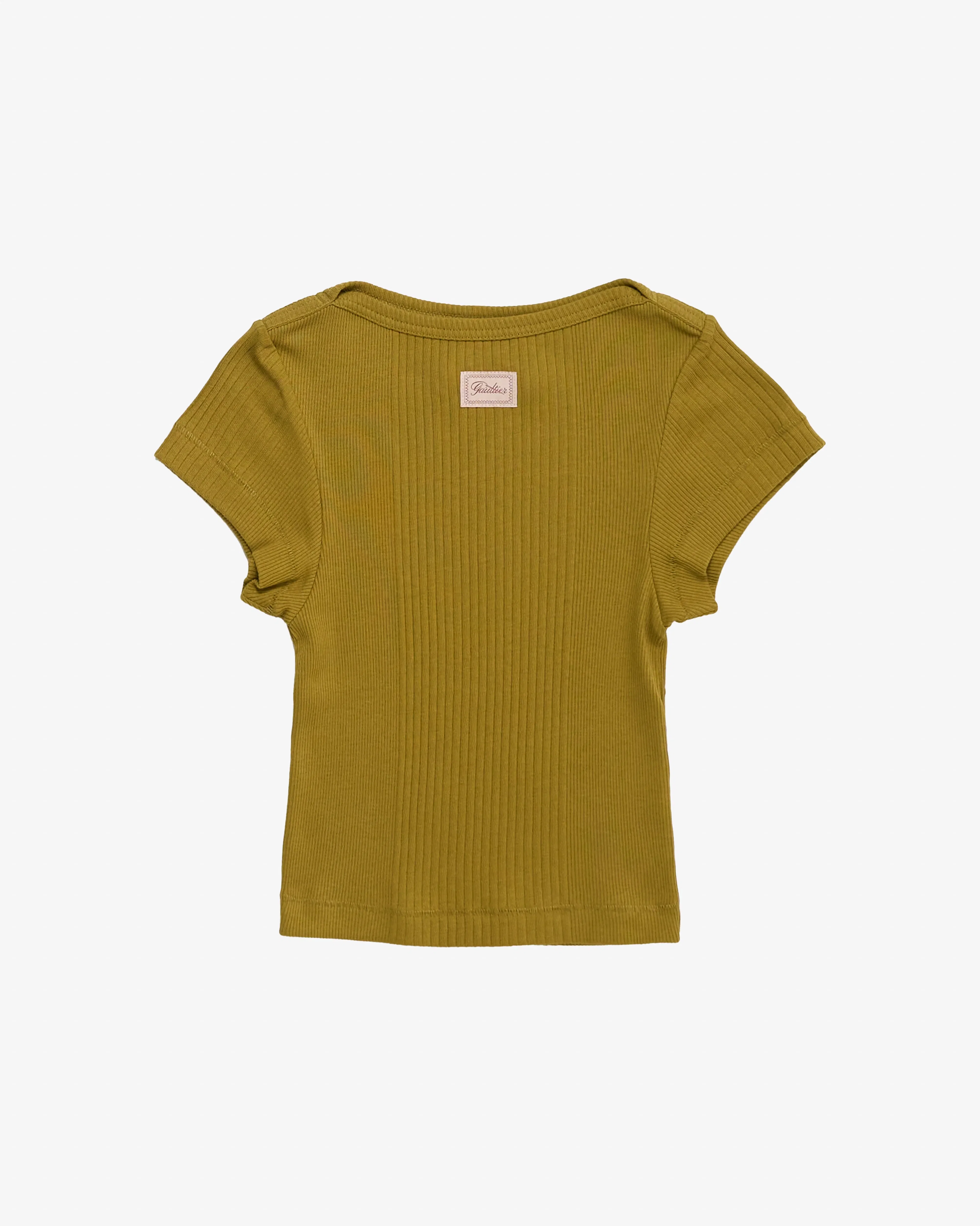 Jean Paul Gaultier - Women's Cotton Ribbed Cropped Baby Tee - (Green)