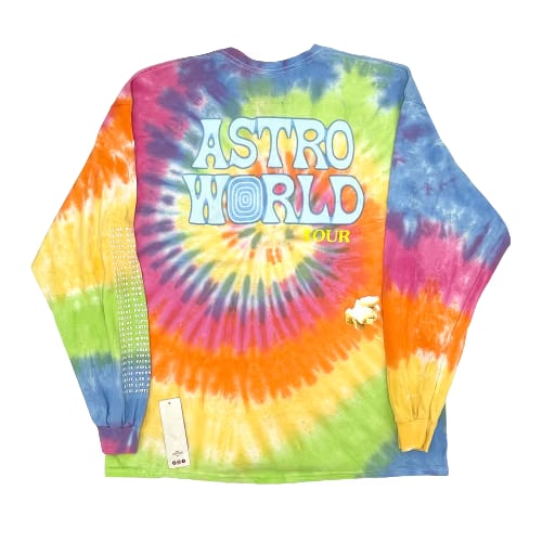 Travis Scott Wish You Were Here Popcorn L/S Tie Dye Tee (93665-442) Men Size XXL