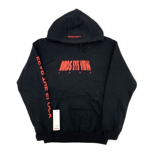 Travis Scott Bird's Eye View Fear the Flock Black Hoodie (93665-512) Size S-XXL