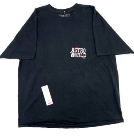 Travis Scott Astroworld Tour Logo Black Tee 93665-250 Men's Size XXL