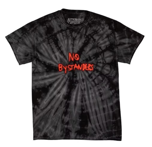 Travis Scott No Bystanders Black Tie Dye Tee (93665-325) Men's S-XXL