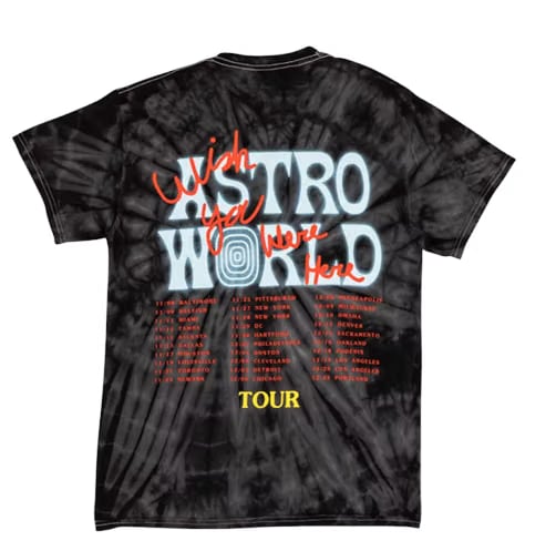 Travis Scott No Bystanders Black Tie Dye Tee (93665-325) Men's S-XXL