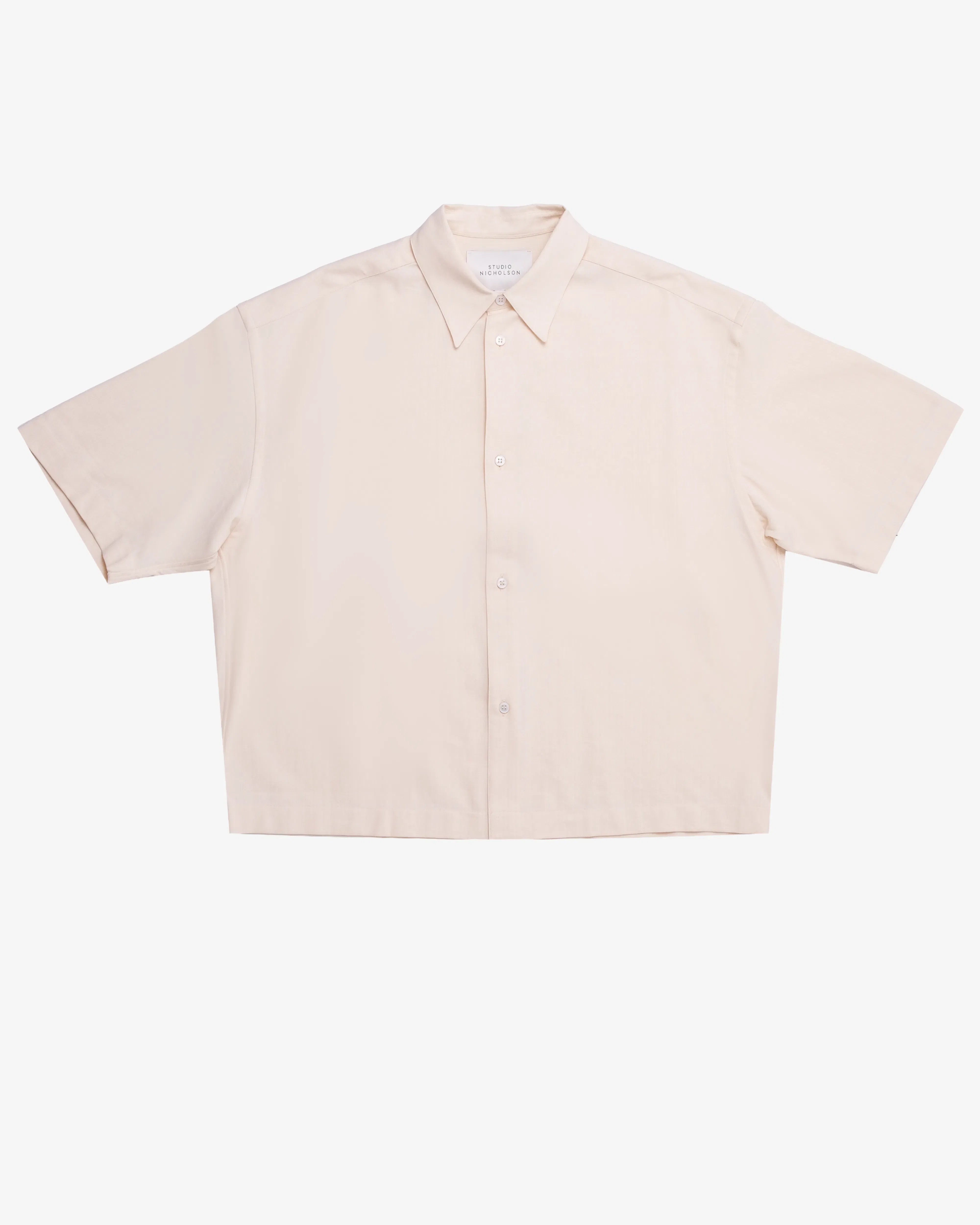 STUDIO NICHOLSON - Men's Short Sleeve Boxy Shirt - (Off-White)