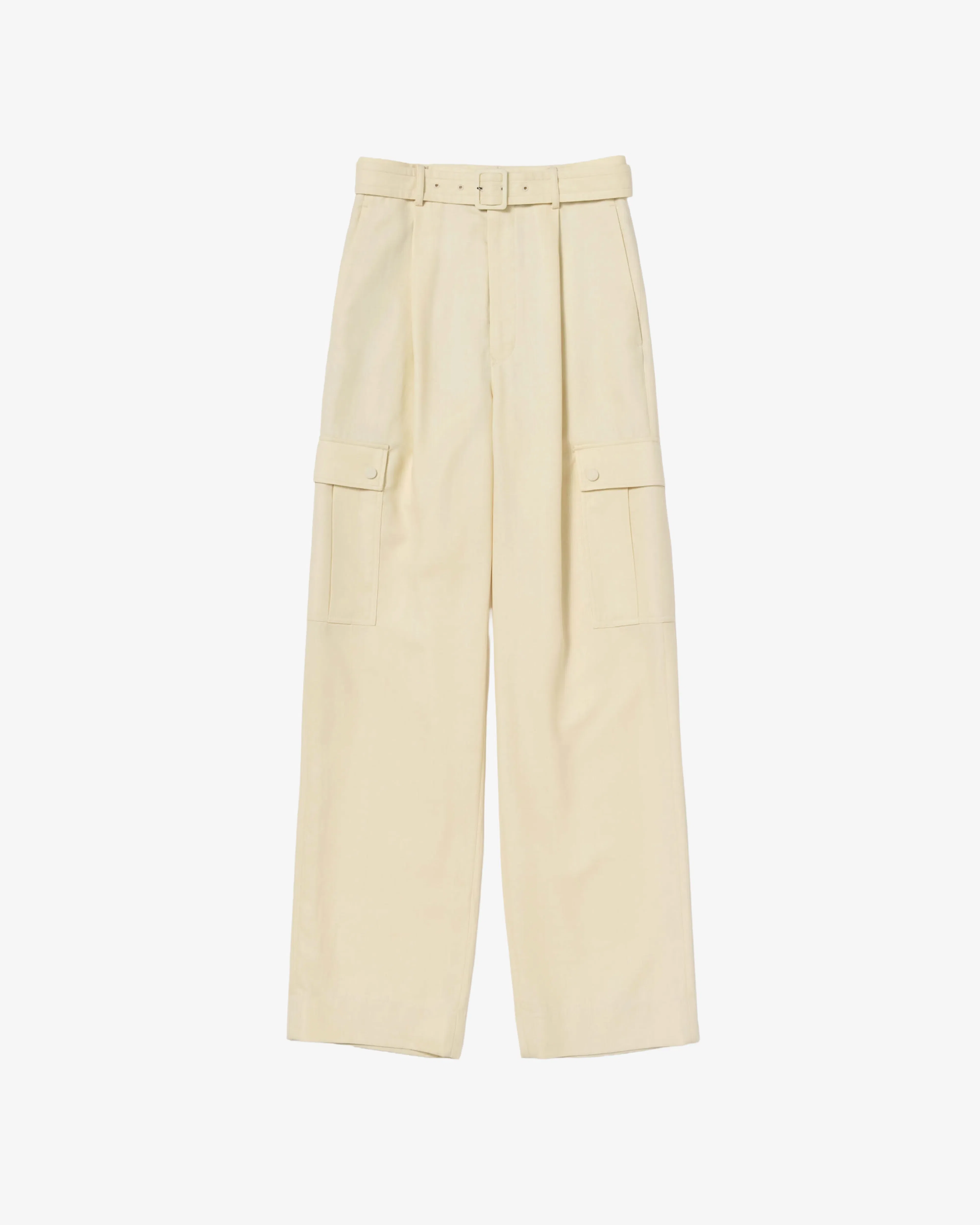 AURALEE - Women's Structured Wool Double Cloth Gargo Pants - (Off-White)