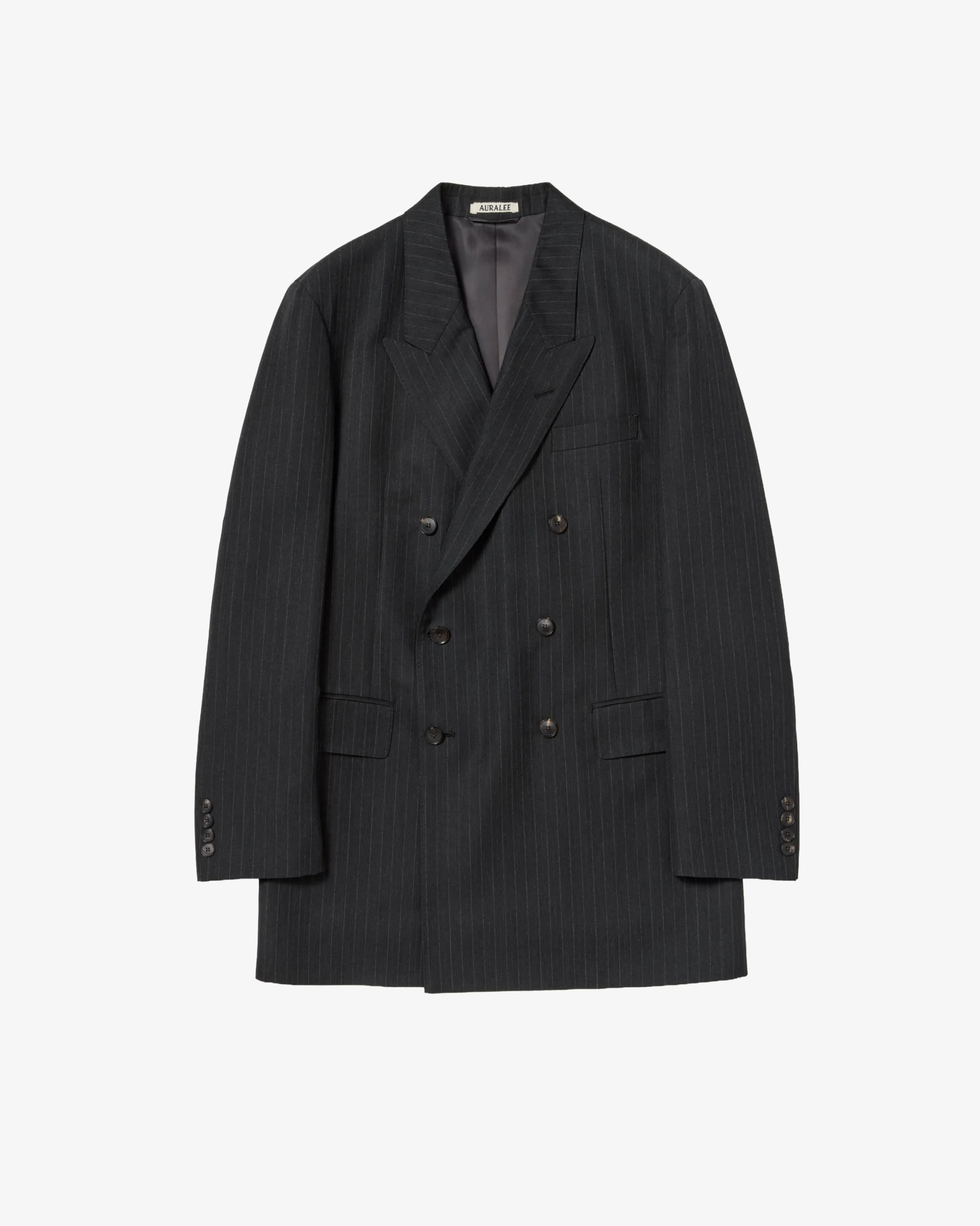 AURALEE - Women's Bluefaced Wool Double-Breasted Jacket - (Charcoal)