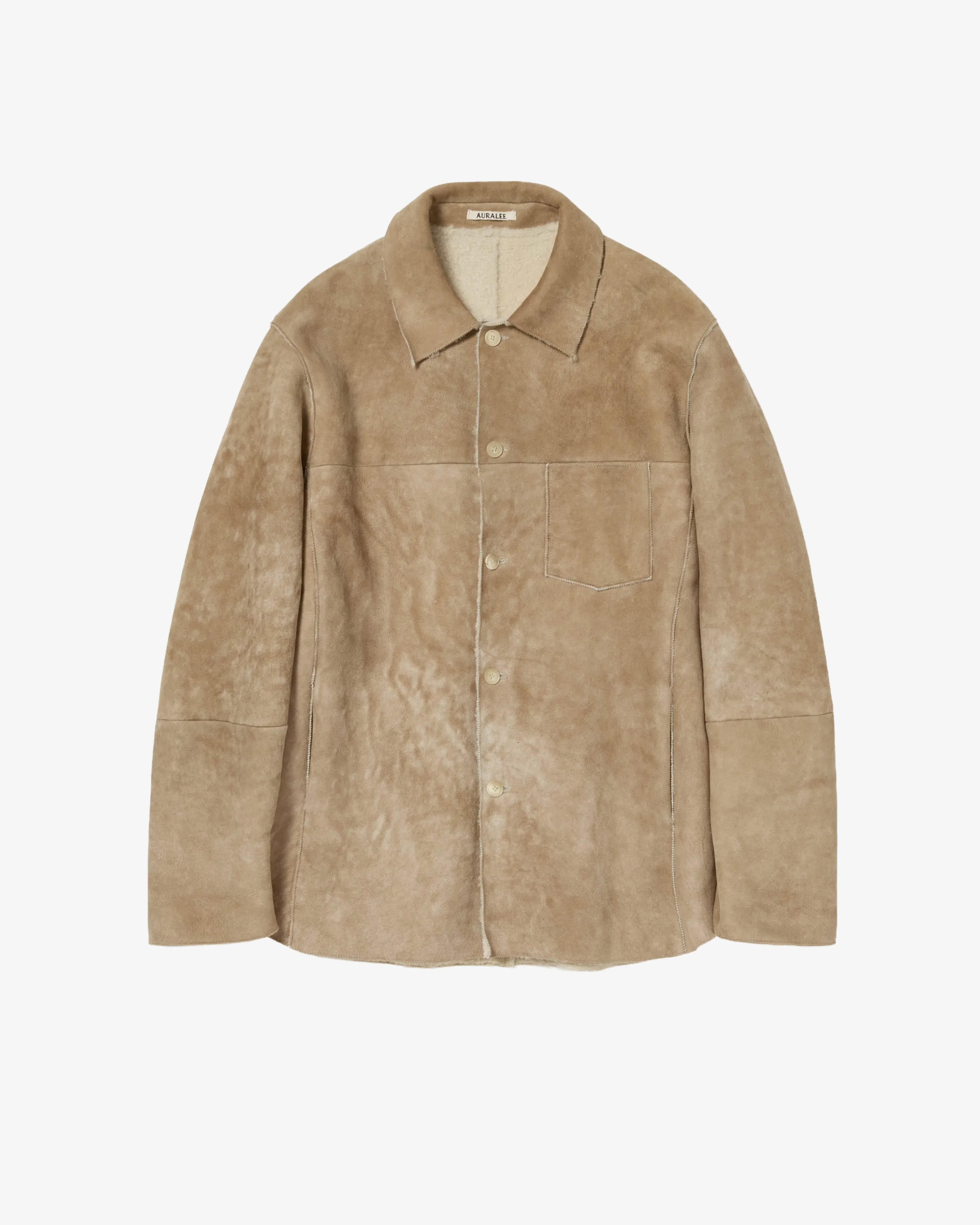 AURALEE - Women's Merino Mouton Shirt Blouson - (Beige)