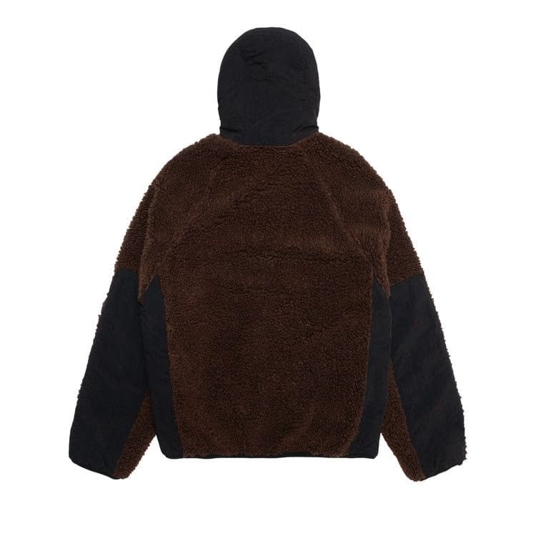 Stussy Sherpa Paneled Hooded Jacket Brown