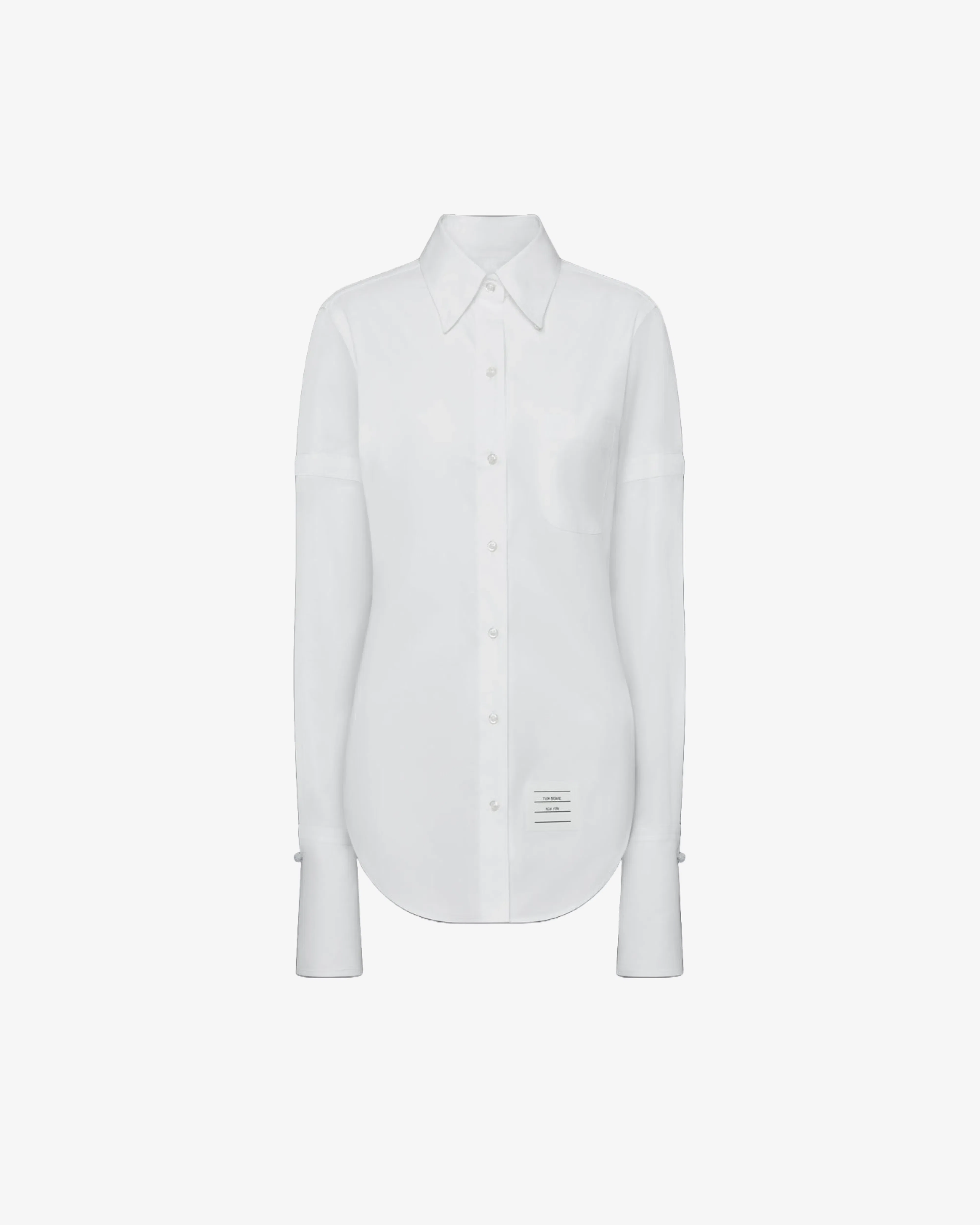 Thom Browne - Women's Solid Poplin Armband French Cuff Shirt - (White)