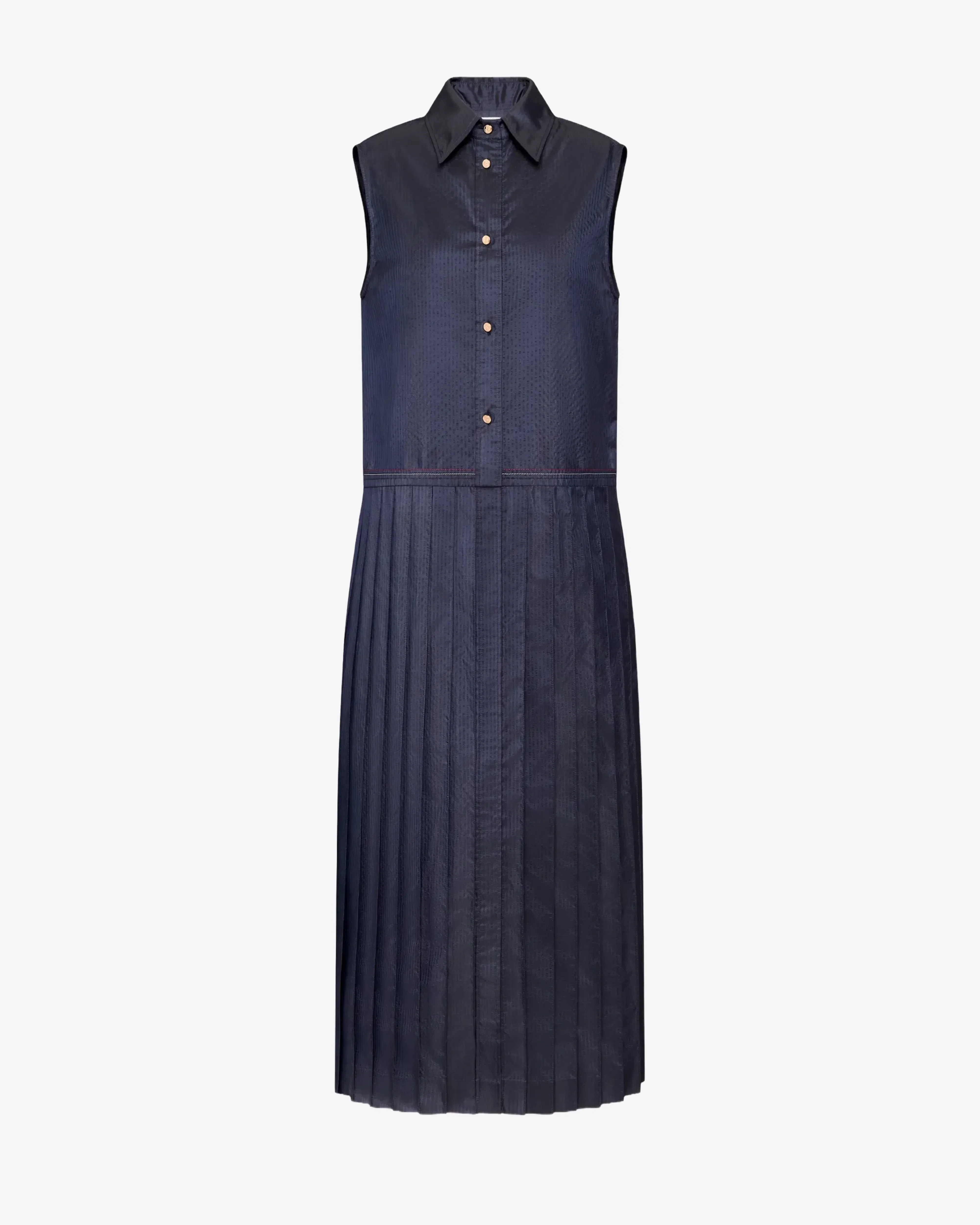 Thom Browne - Women's Sleeveless Pleated Bottom Shirt - (Dark Blue)