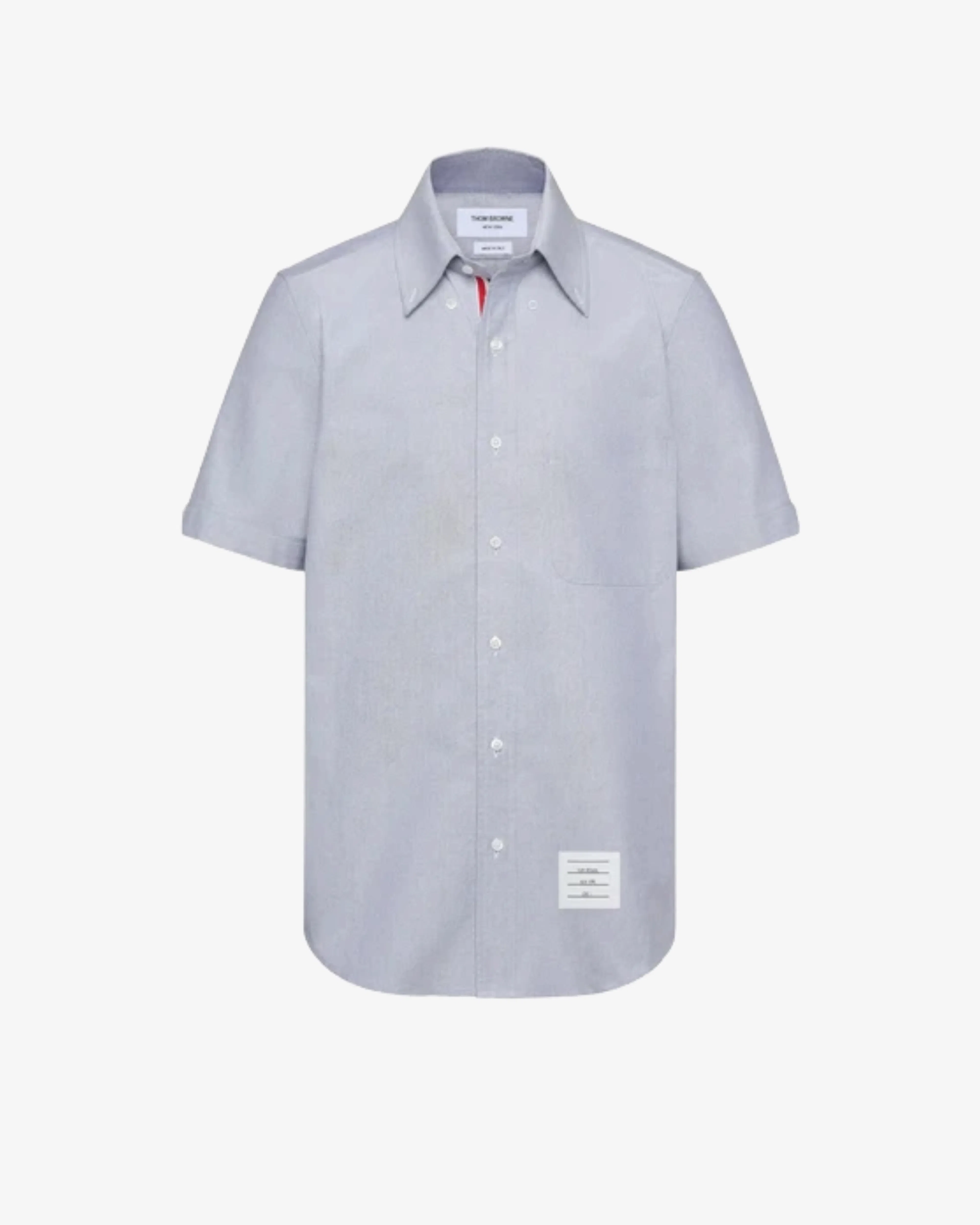 Thom Browne - Men's Straight Fit Button Down Short Sleeve Shirt - (Navy)