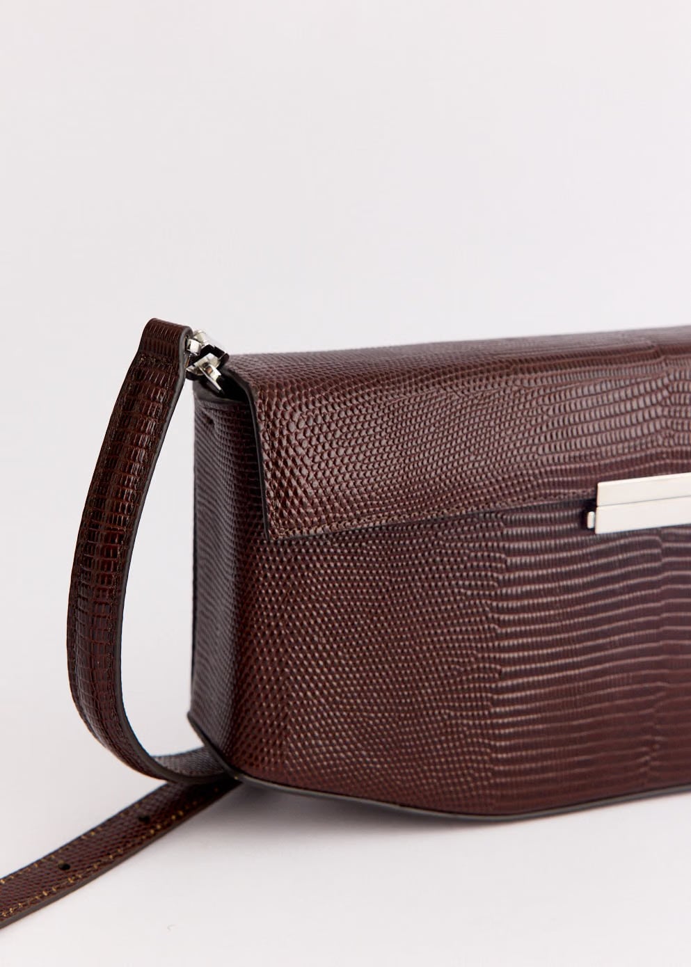 TOTEME Clip Lizard Embossed Shoulder Bag