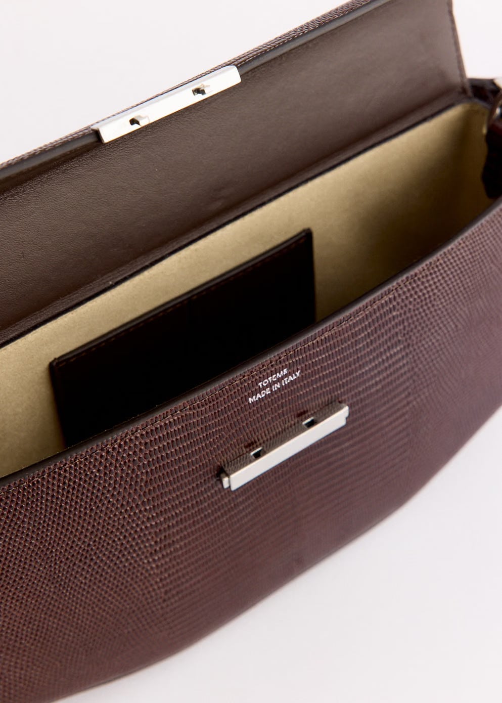 TOTEME Clip Lizard Embossed Shoulder Bag