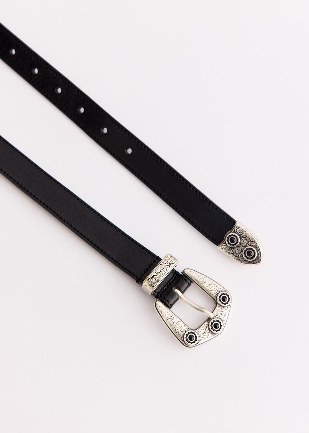 Molebo Black Stone Western Belt