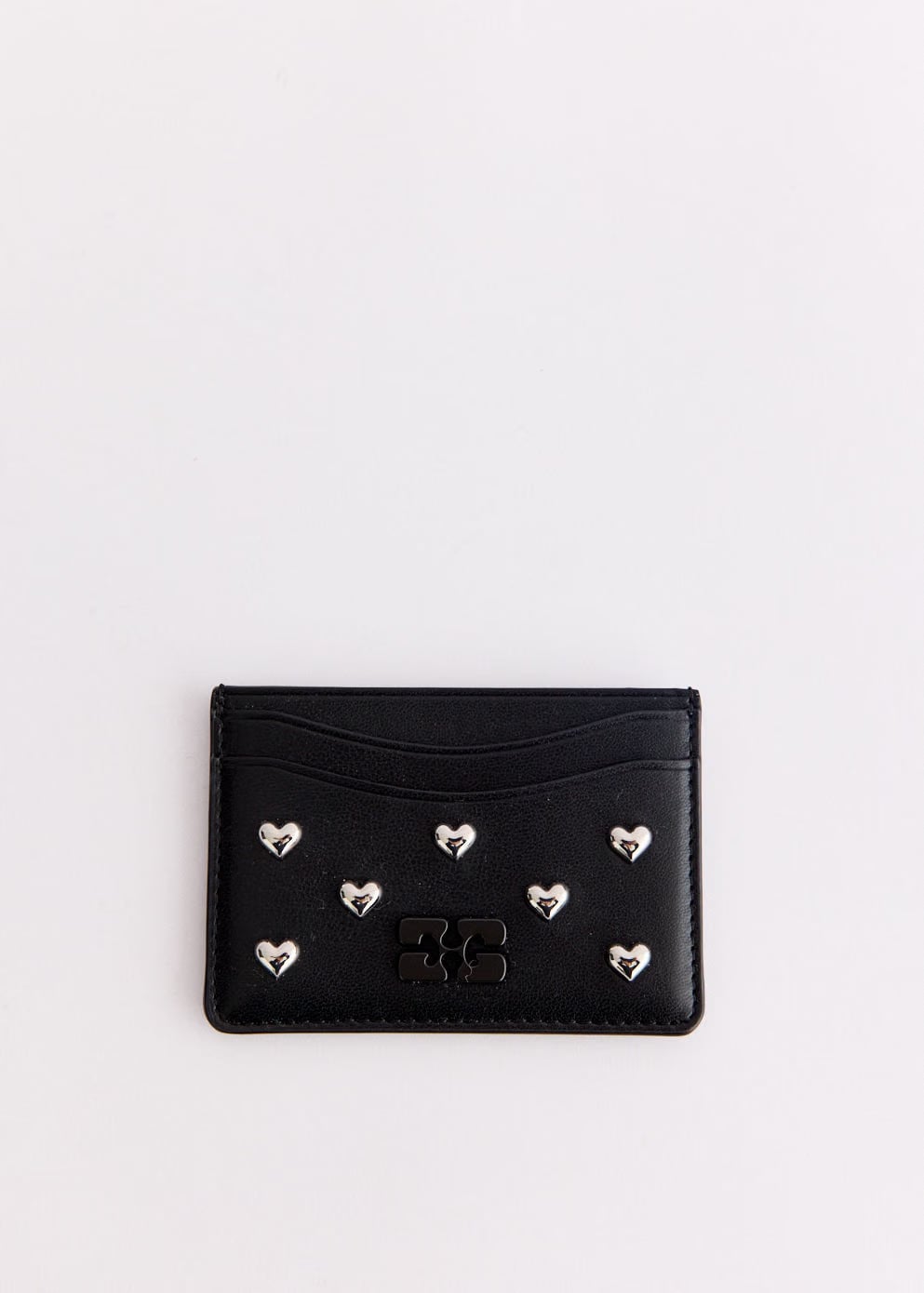 GANNI Bou Card Holder Hearts studs