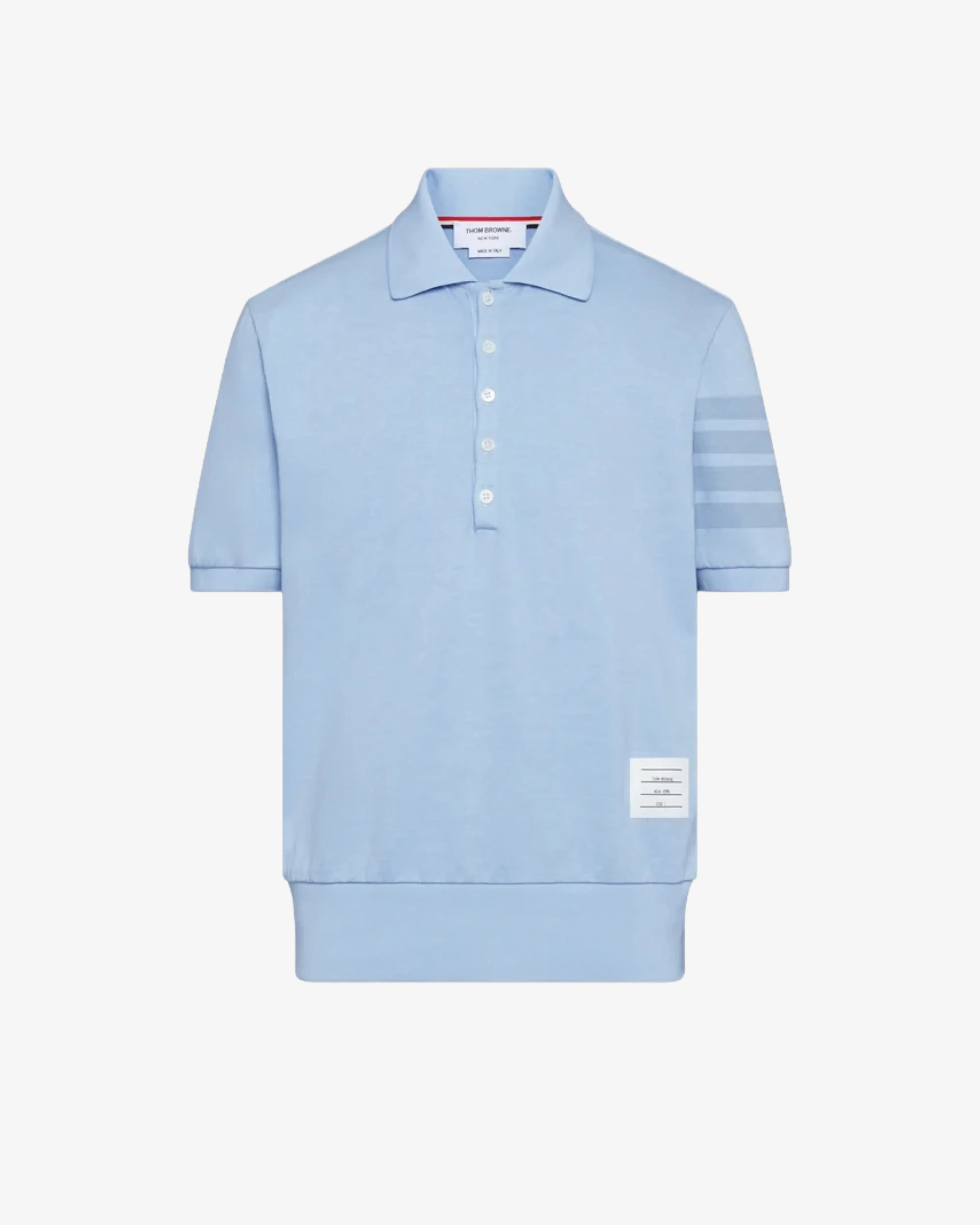 Thom Browne - Men's Garment Overdyed Jersey 4-Bar Polo - (Light Blue)