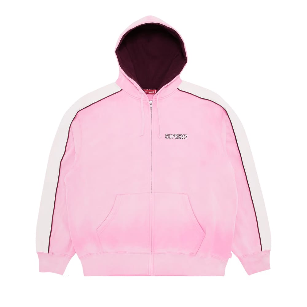 Supreme State Zip Up Hoodie Pink