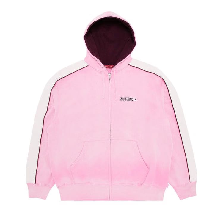 Supreme State Zip Up Hoodie Pink