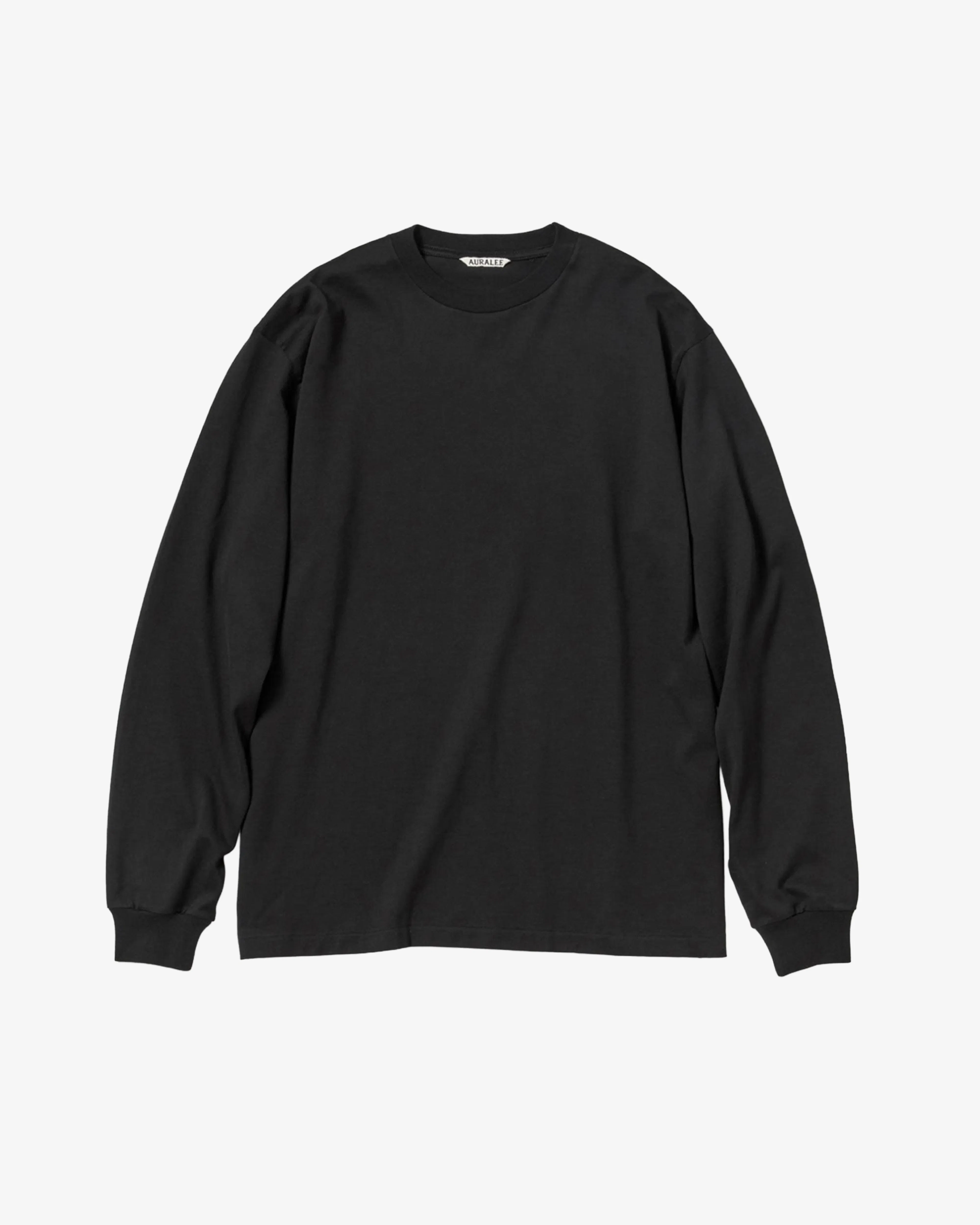 AURALEE - Men's Luster Plaiting Long Sleeve Tee - (Black)