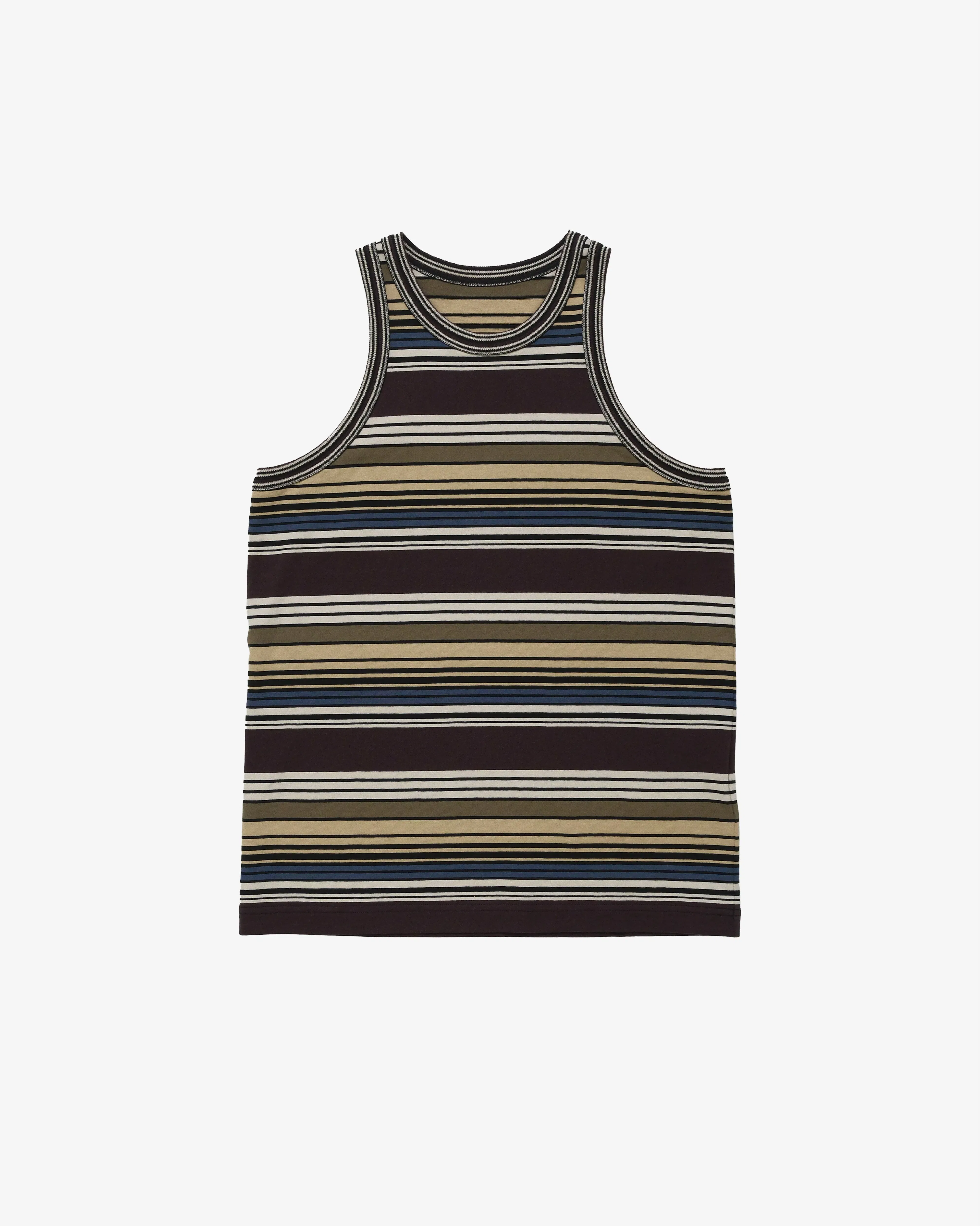 SACAI - Women's Horizontal Stripe Tank Top - (Brown)