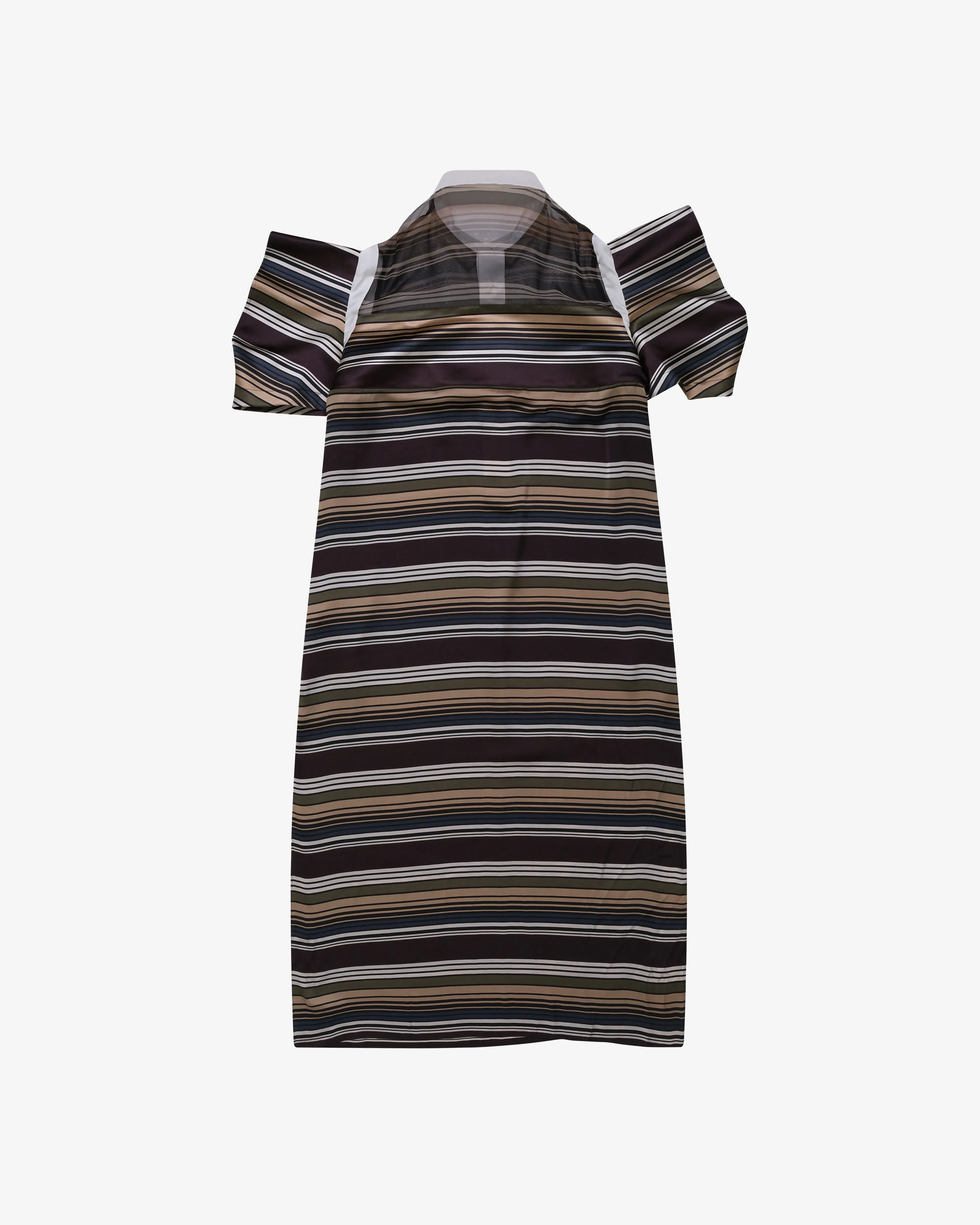 SACAI - Women's Horizontal Stripe Dress - (Brown)