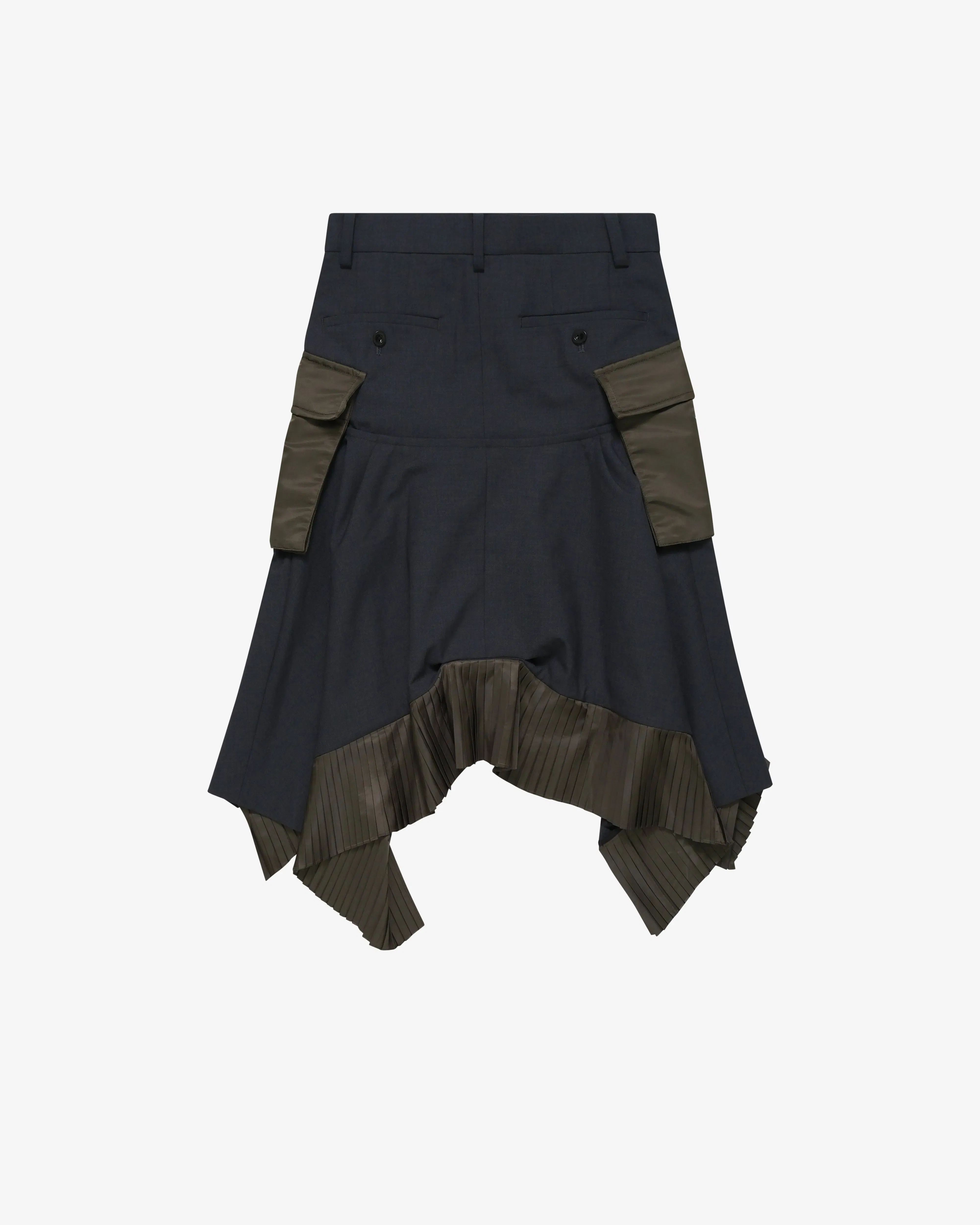 SACAI - Women's Suiting X Nylon Twill Skirt - (Greyish Brown)
