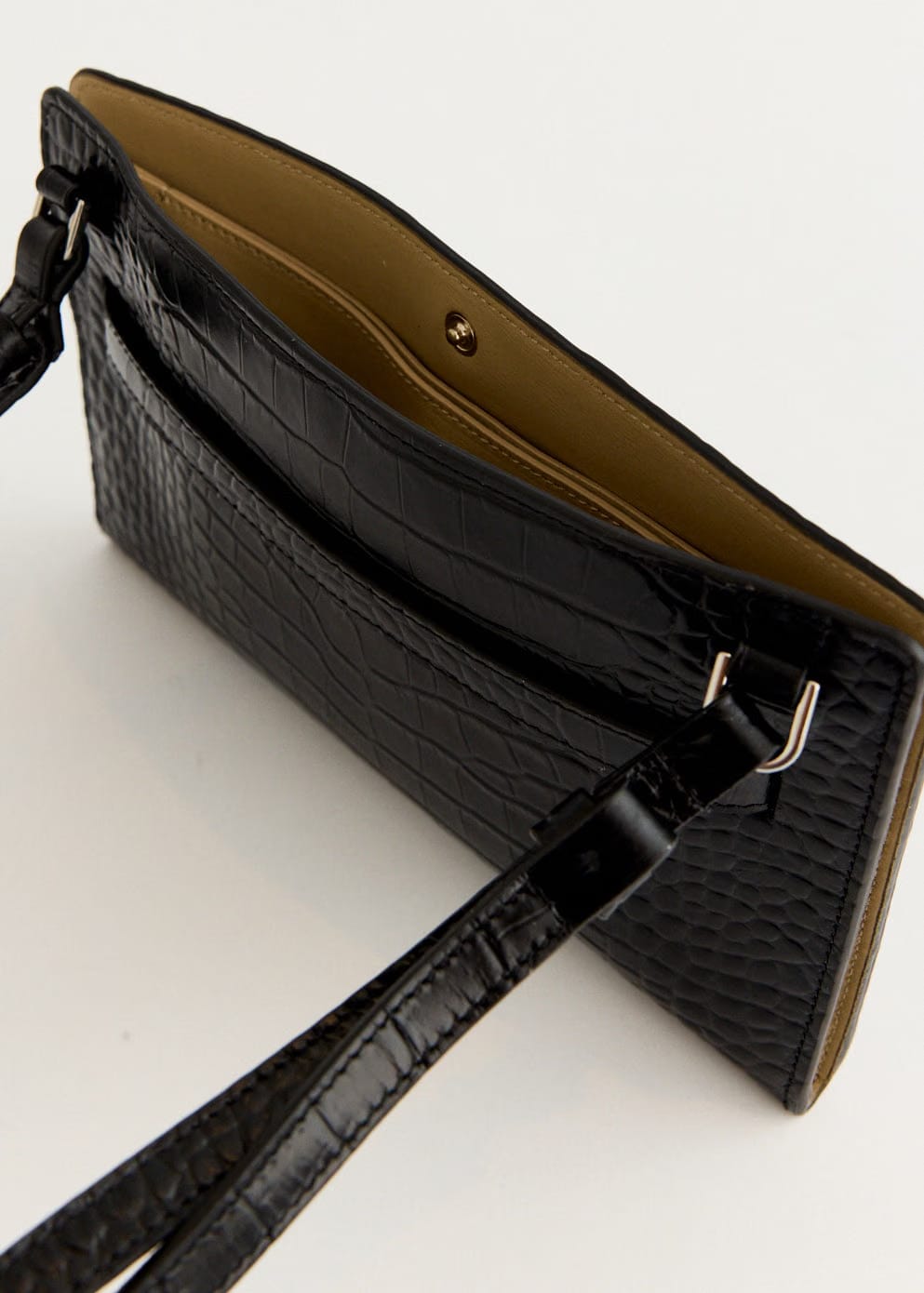 TOTEME Belted Croc-Embossed Crossbody Bag