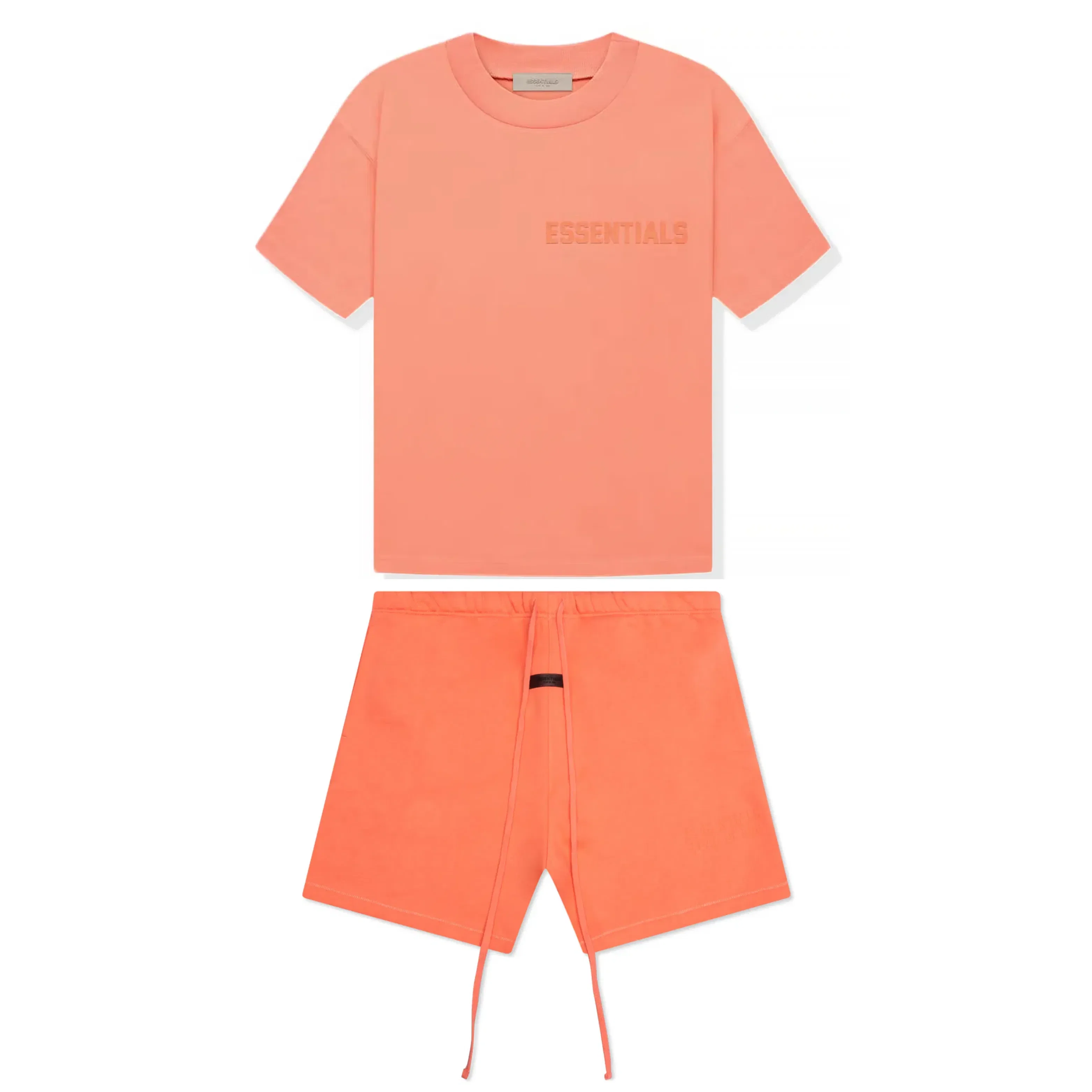 Fear Of God Essentials Bundle Completo Tee + Sweatshorts Coral