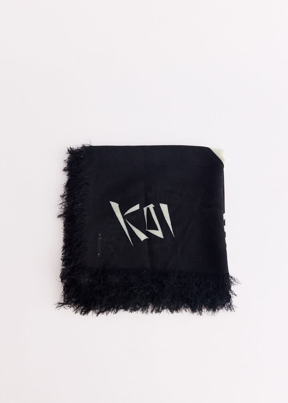 KAPITAL Giant Peace Rayon Fringed Square Scarf