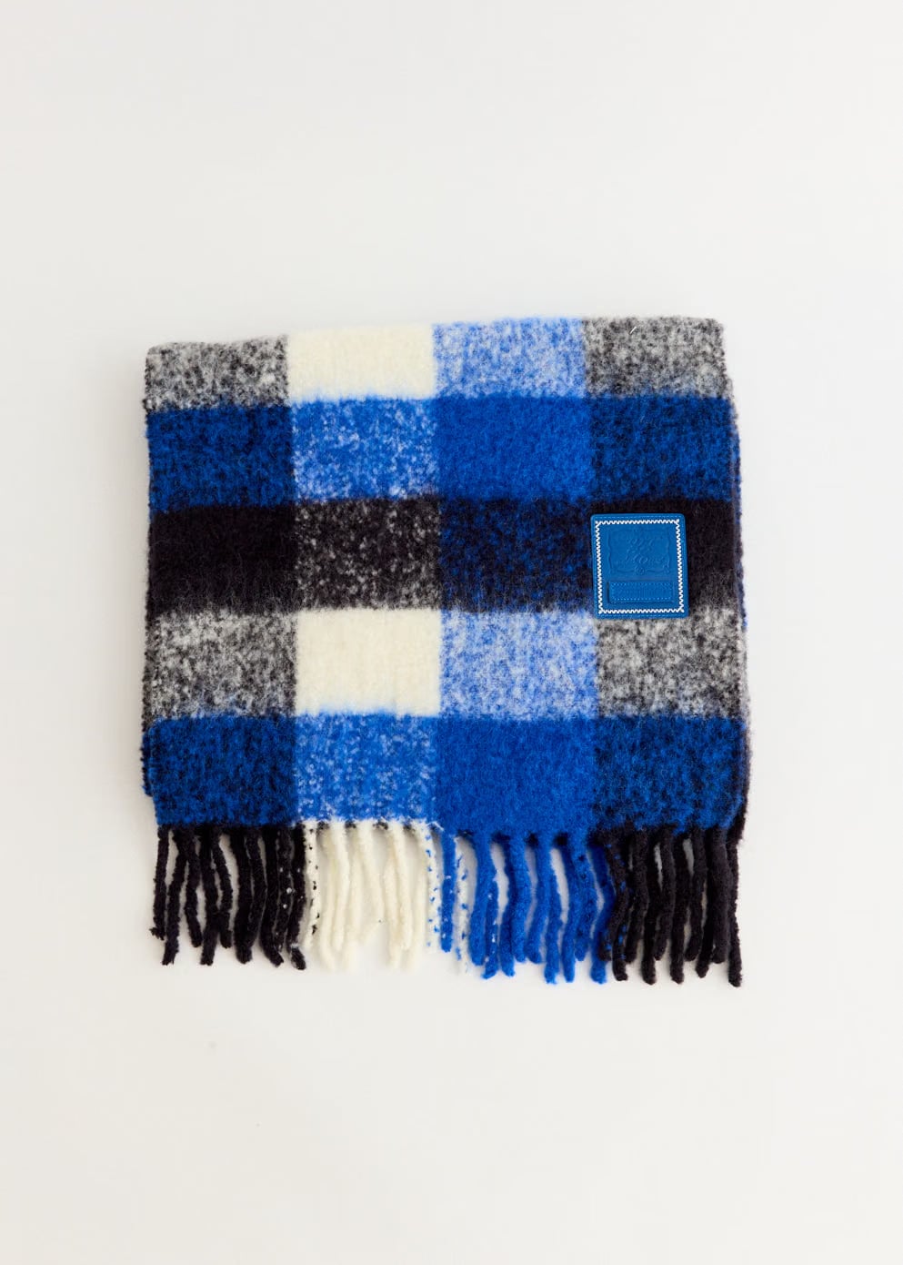 Ader Error Hairy Yarn Gingham Scarf