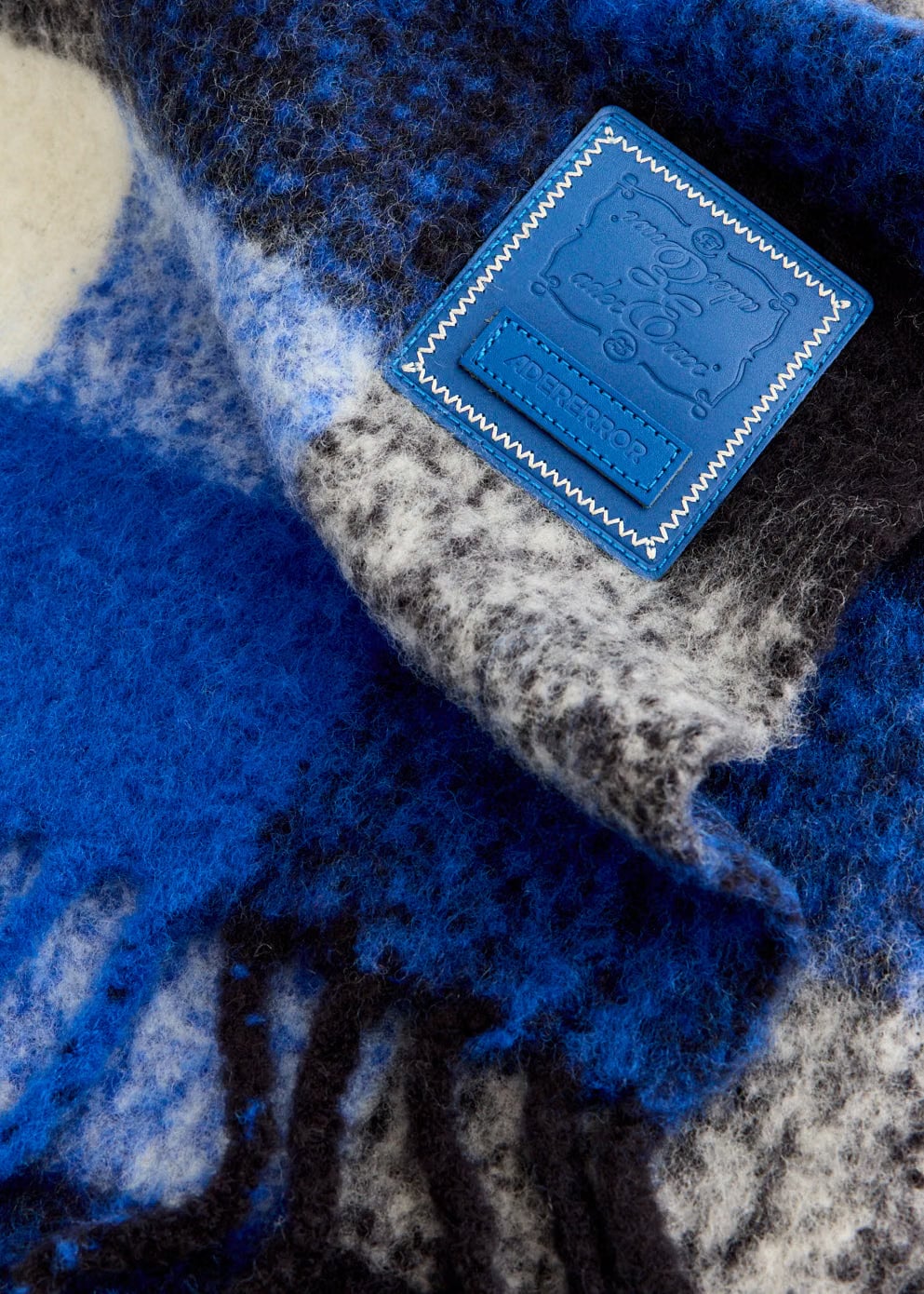 Ader Error Hairy Yarn Gingham Scarf