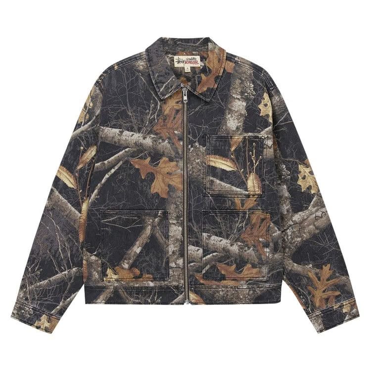 Stussy Zip Work Jacket Realtree Edge Black